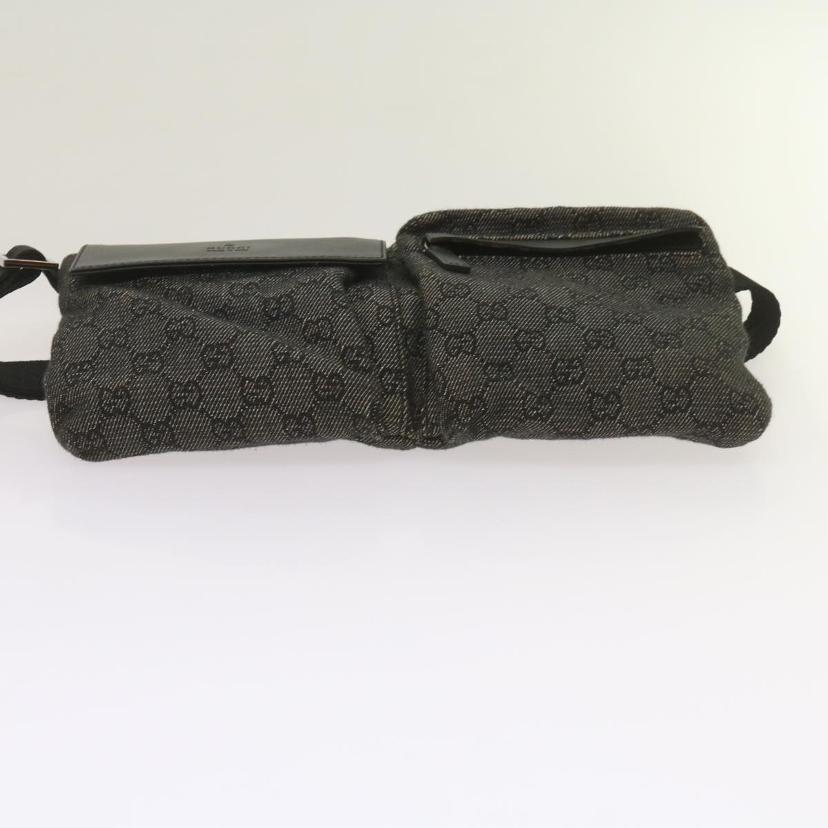 GUCCI GG Canvas Waist bag Black 28566 Auth 66840