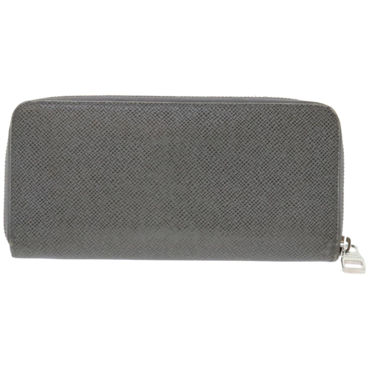 LOUIS VUITTON Taiga Zippy Wallet Vertical Gray Gracie M32601 LV Auth 66861