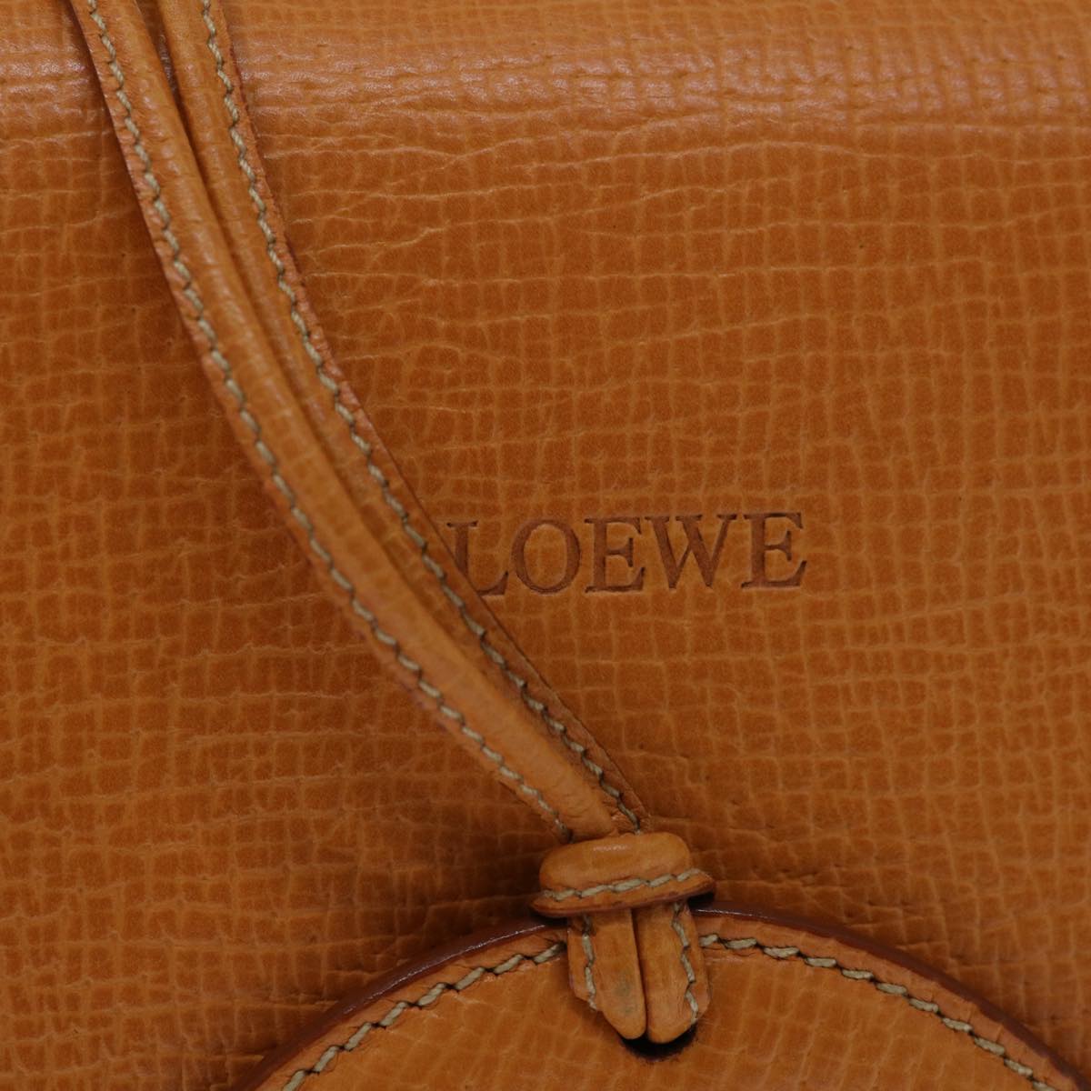 LOEWE Hand Bag Leather Brown Auth 66864