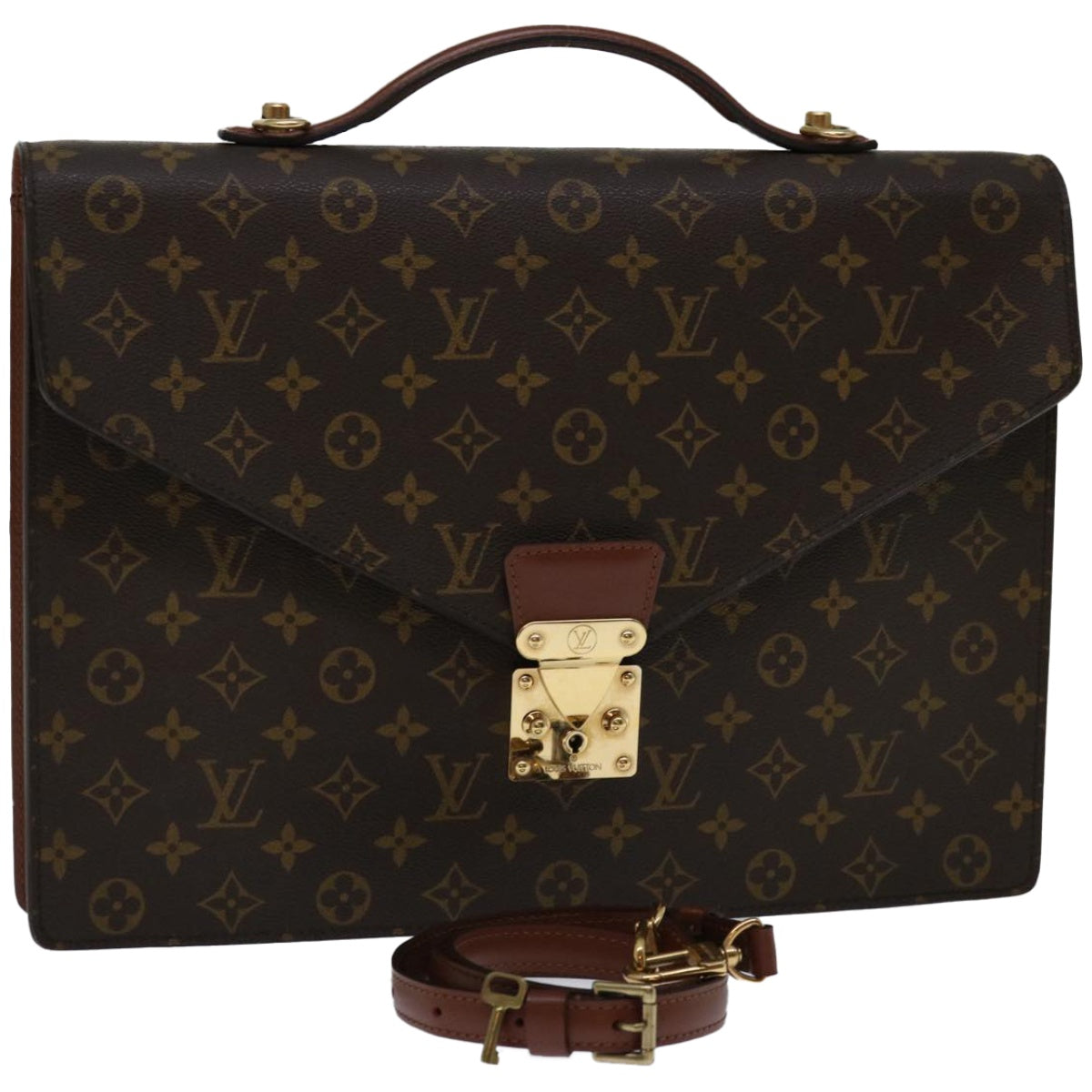 LOUIS VUITTON Monogram Porte Documents Bandouliere Bag M53338 LV Auth 66888