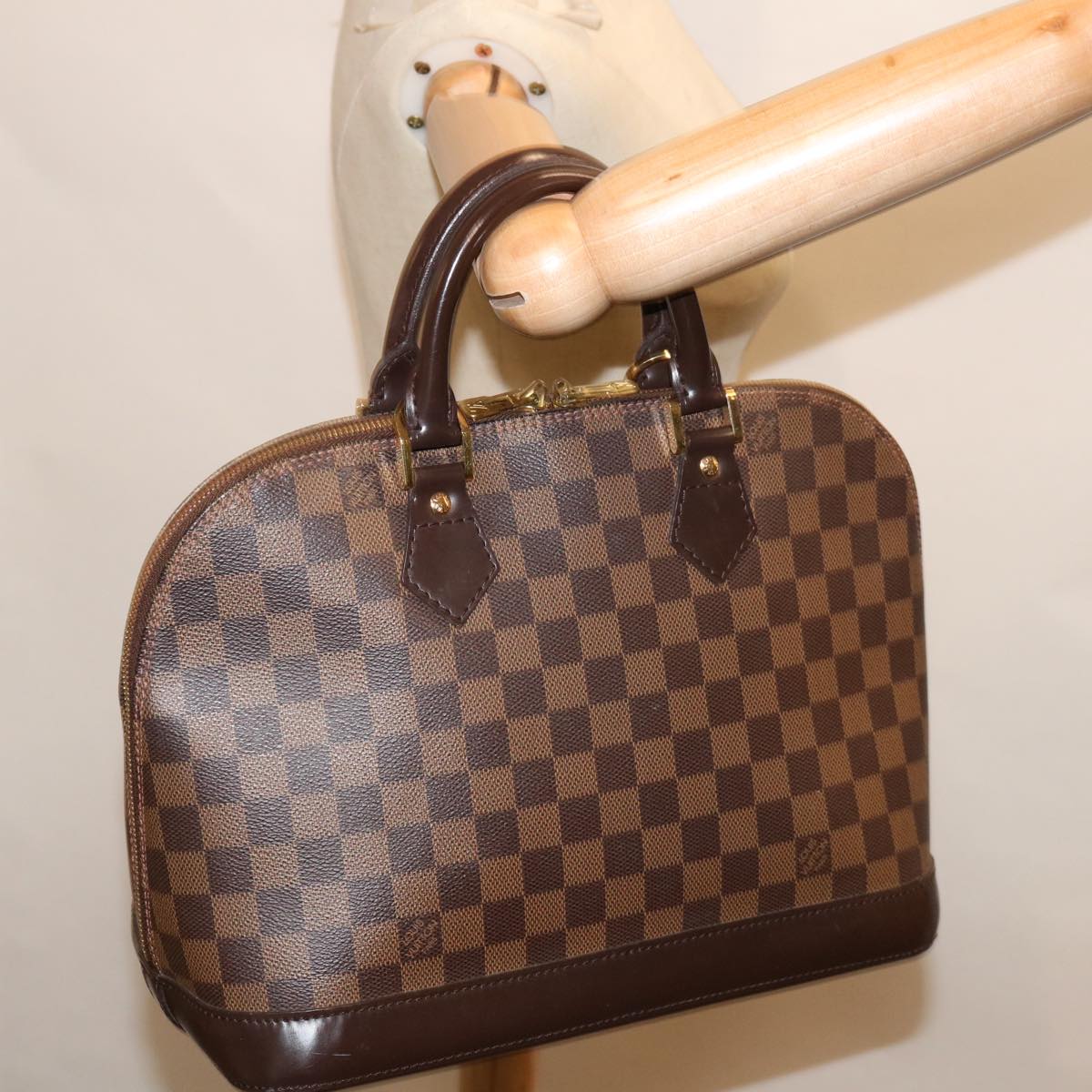 LOUIS VUITTON Damier Ebene Alma Hand Bag N51131 LV Auth 66898