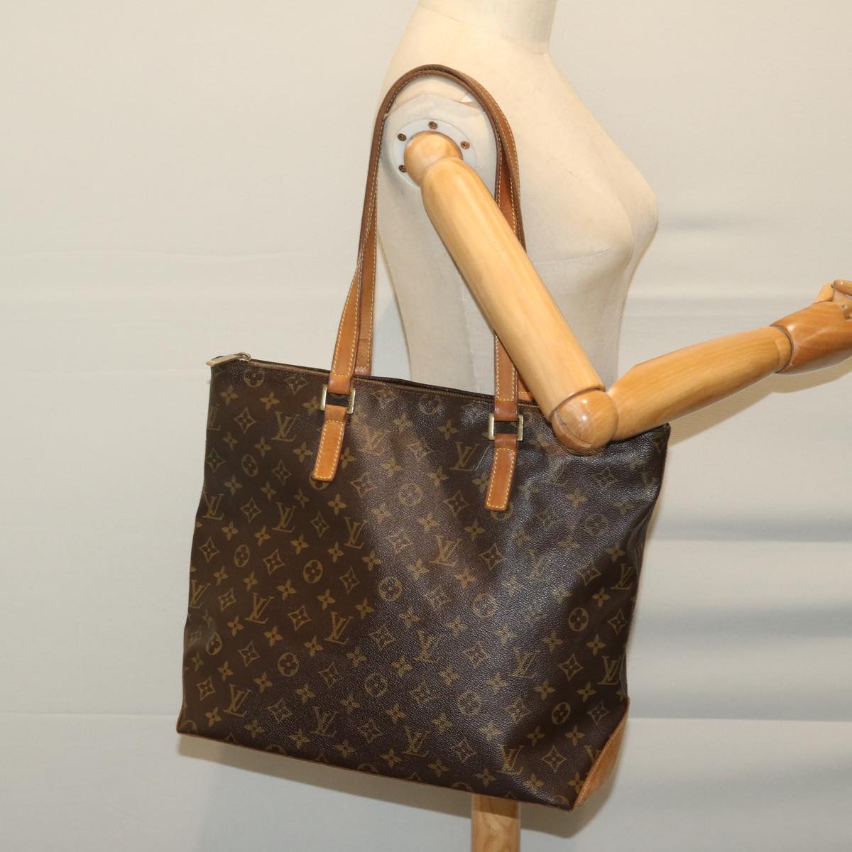 LOUIS VUITTON Monogram Cabas Mezzo Tote Bag M51151 LV Auth 66901