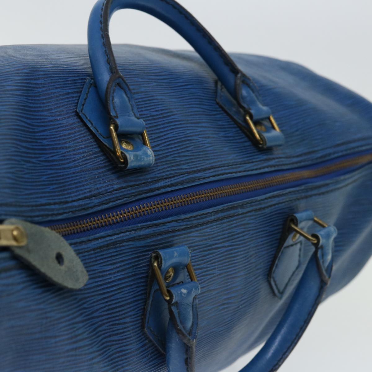 LOUIS VUITTON Epi Speedy 40 Hand Bag Toledo Blue M42985 LV Auth 66909