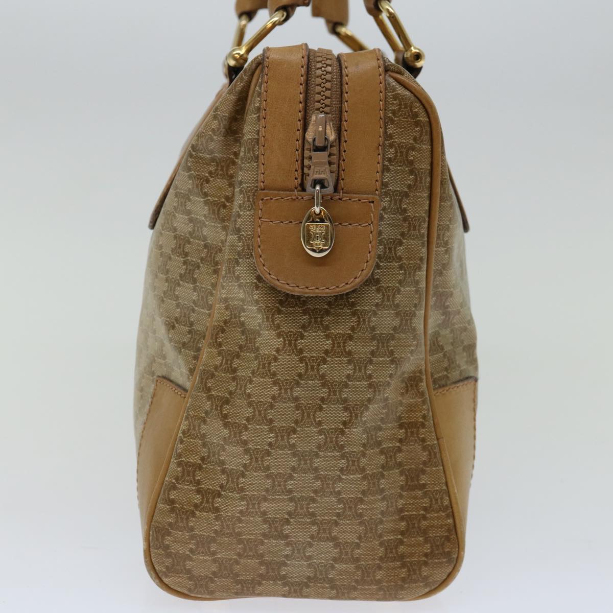 CELINE Macadam Canvas Hand Bag Beige Auth 66921