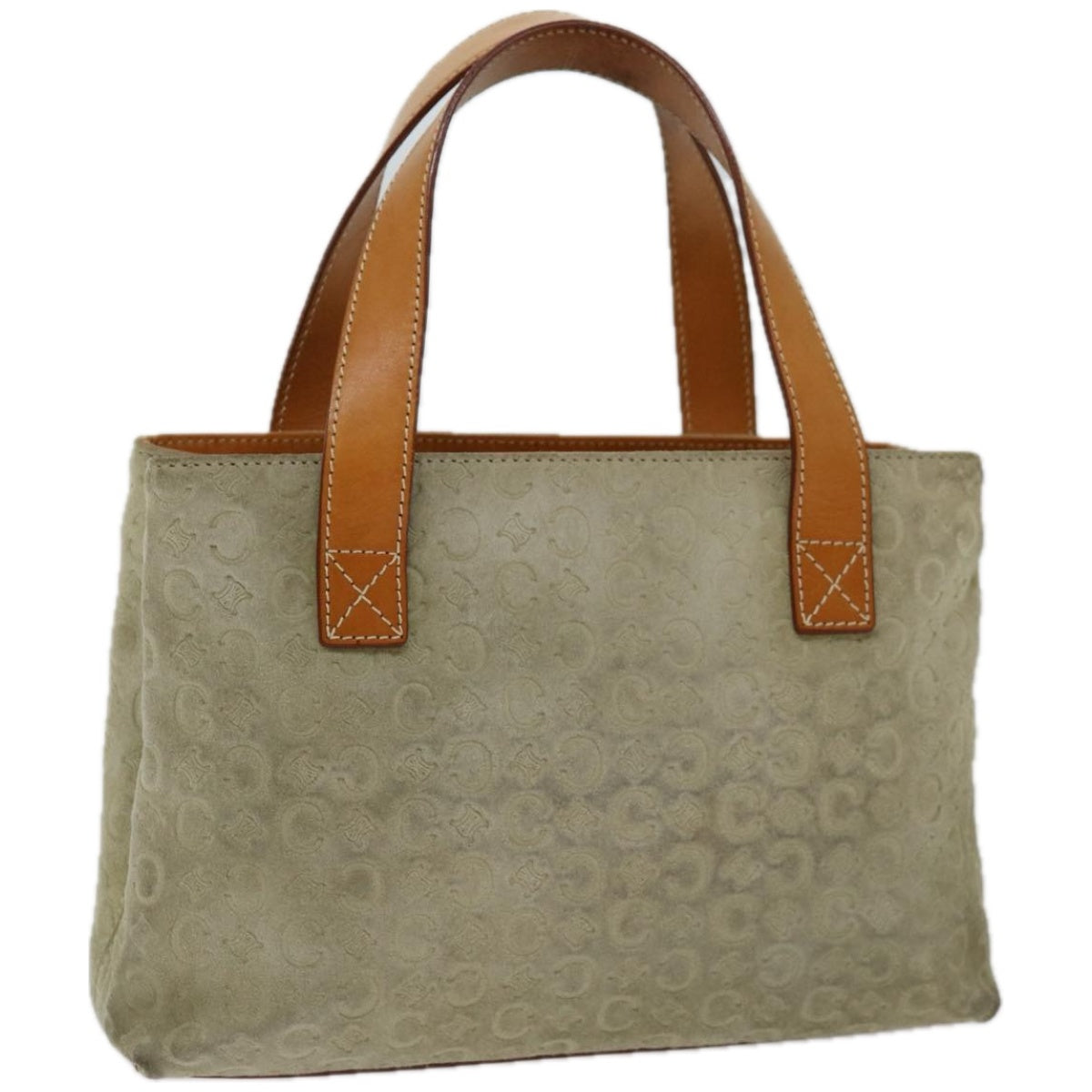 CELINE C Macadam Canvas Hand Bag Gray Auth 66923