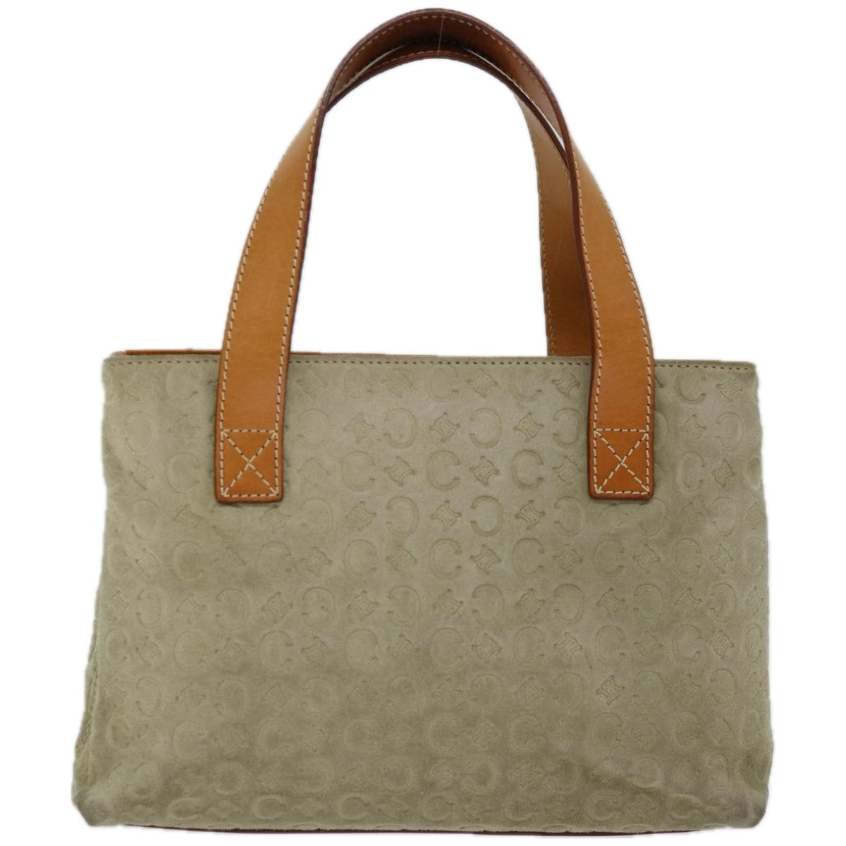 CELINE C Macadam Canvas Hand Bag Gray Auth 66923