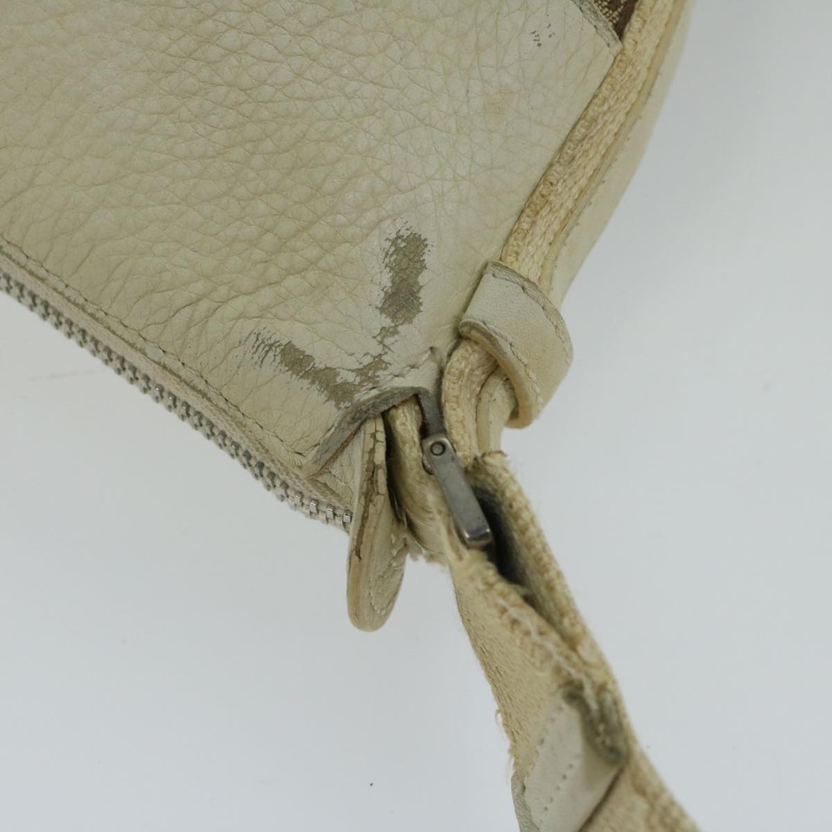 Christian Dior Trotter Canvas Shoulder Bag Beige Auth 66925