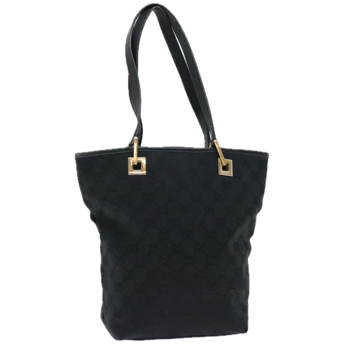 GUCCI GG Canvas Hand Bag Black 002 1099 Auth 66931