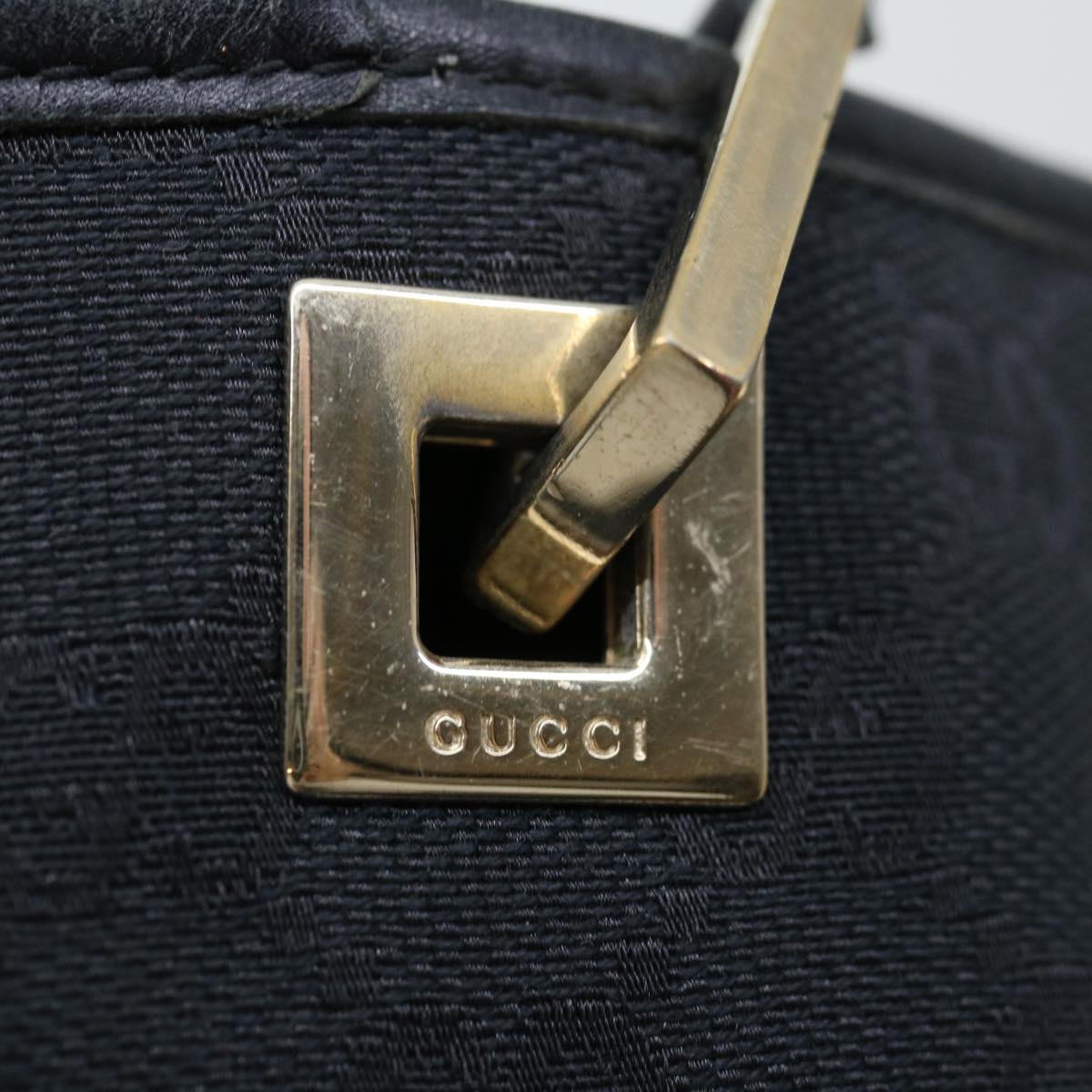 GUCCI GG Canvas Hand Bag Black 002 1099 Auth 66931