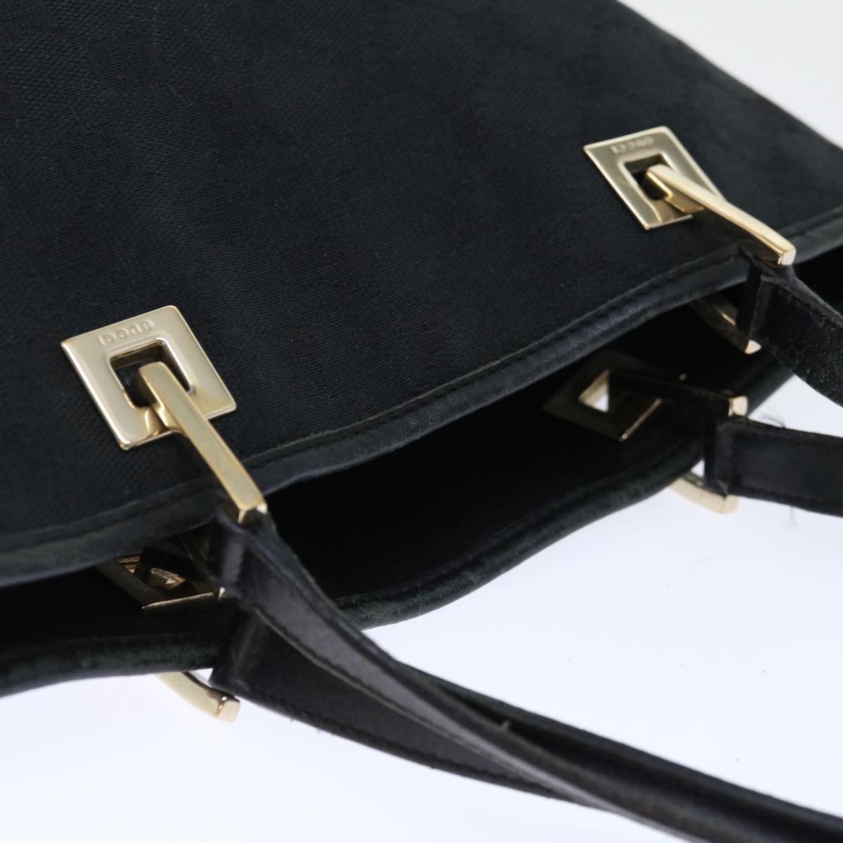 GUCCI GG Canvas Hand Bag Black 002 1099 Auth 66931