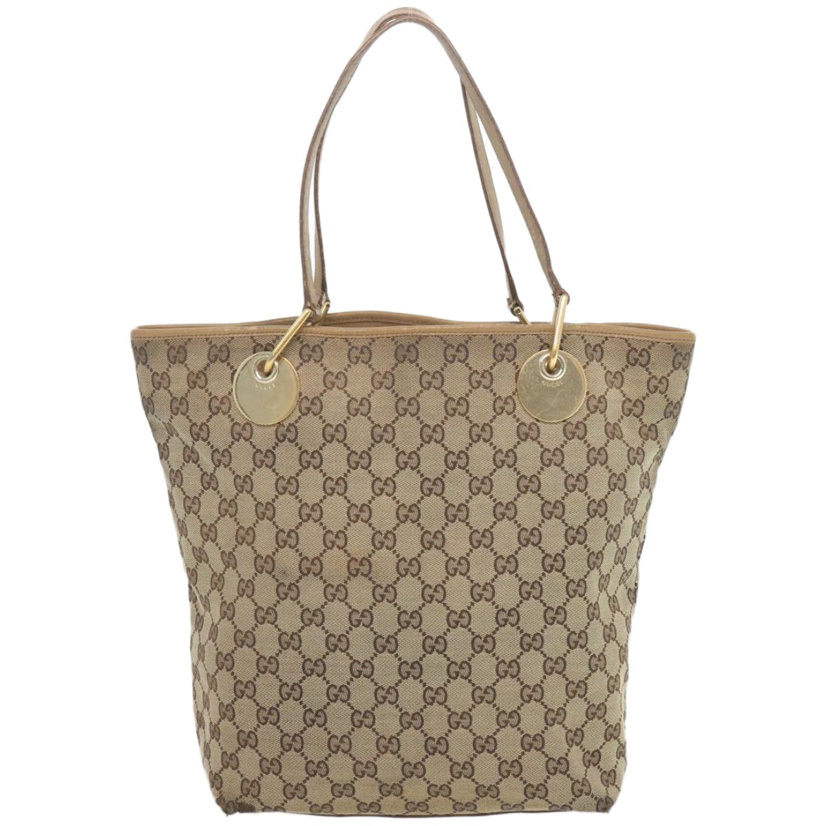 GUCCI GG Canvas Tote Bag Beige 120836 Auth 66932