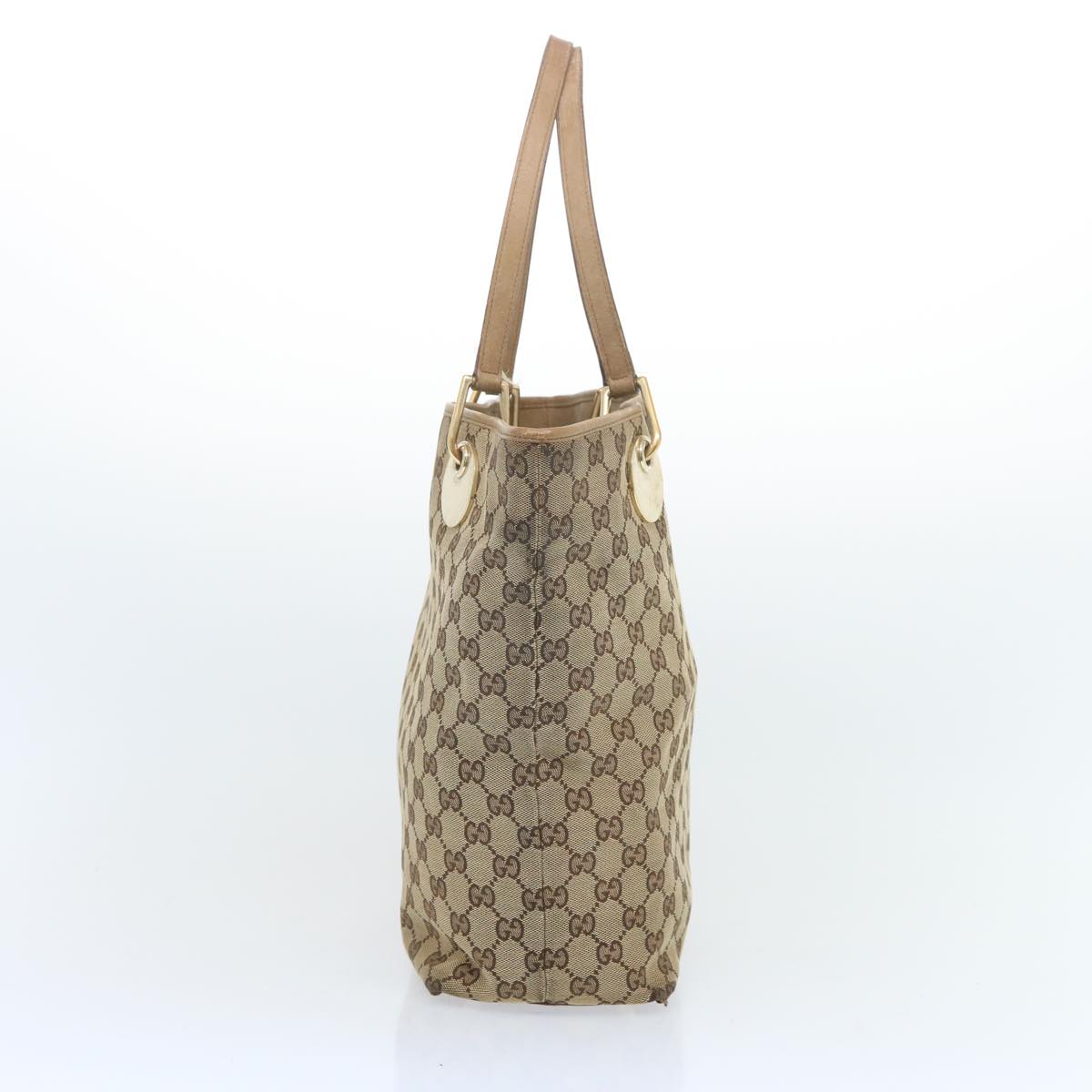 GUCCI GG Canvas Tote Bag Beige 120836 Auth 66932