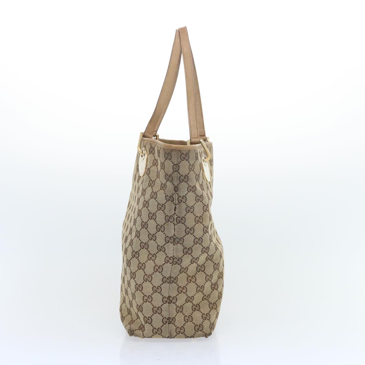 GUCCI GG Canvas Tote Bag Beige 120836 Auth 66932