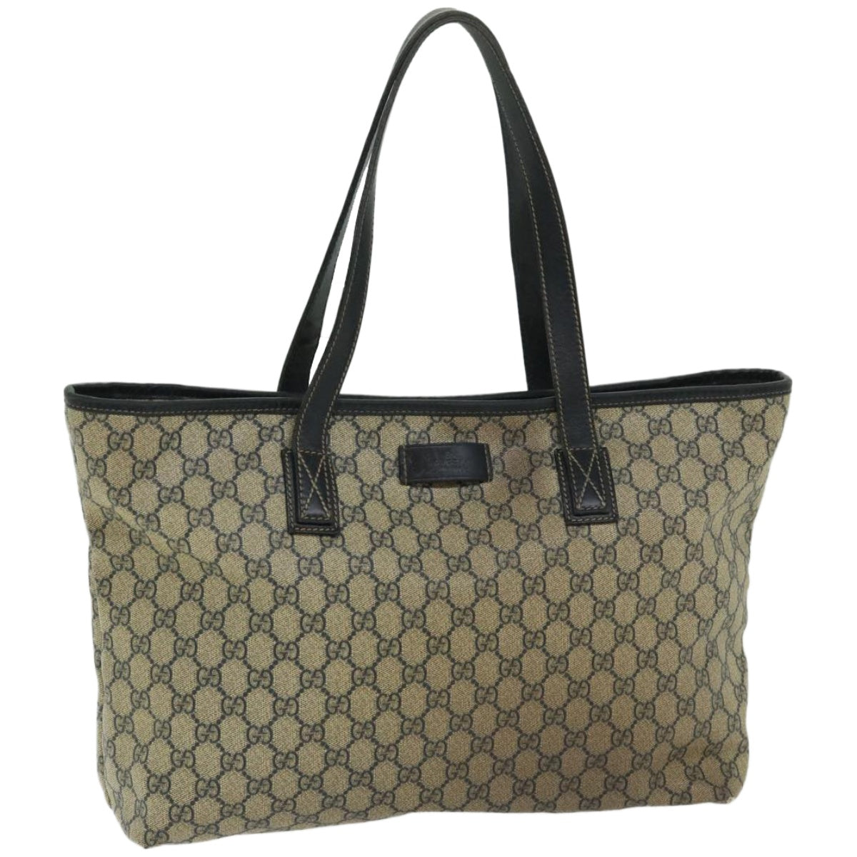 GUCCI GG Supreme Tote Bag PVC Beige 211137 Auth 66934