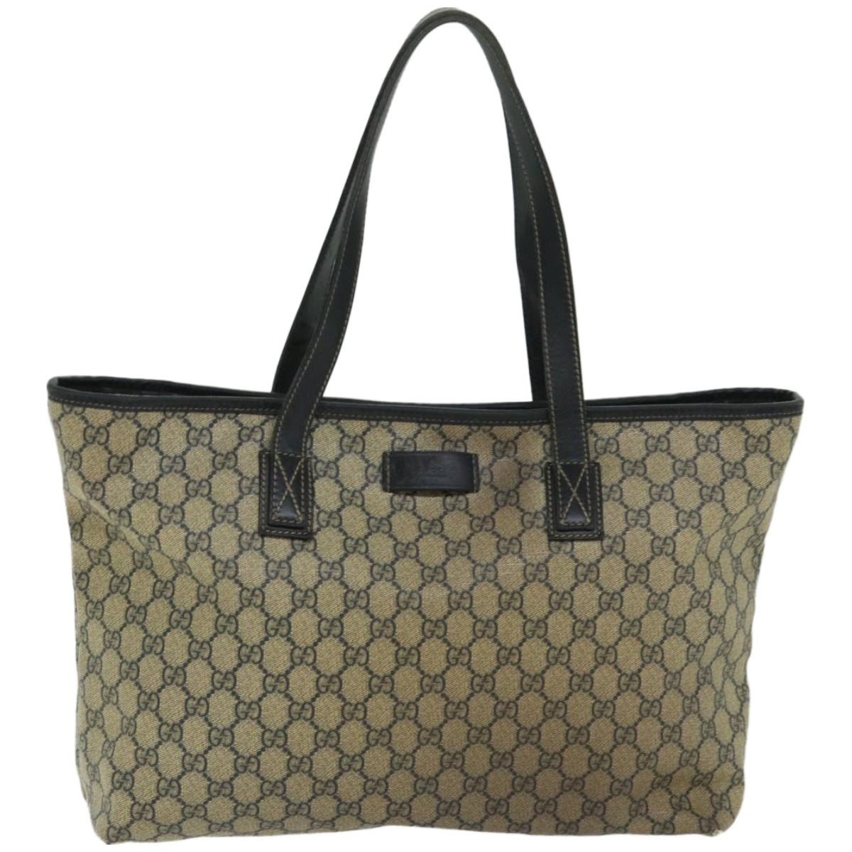 GUCCI GG Supreme Tote Bag PVC Beige 211137 Auth 66934