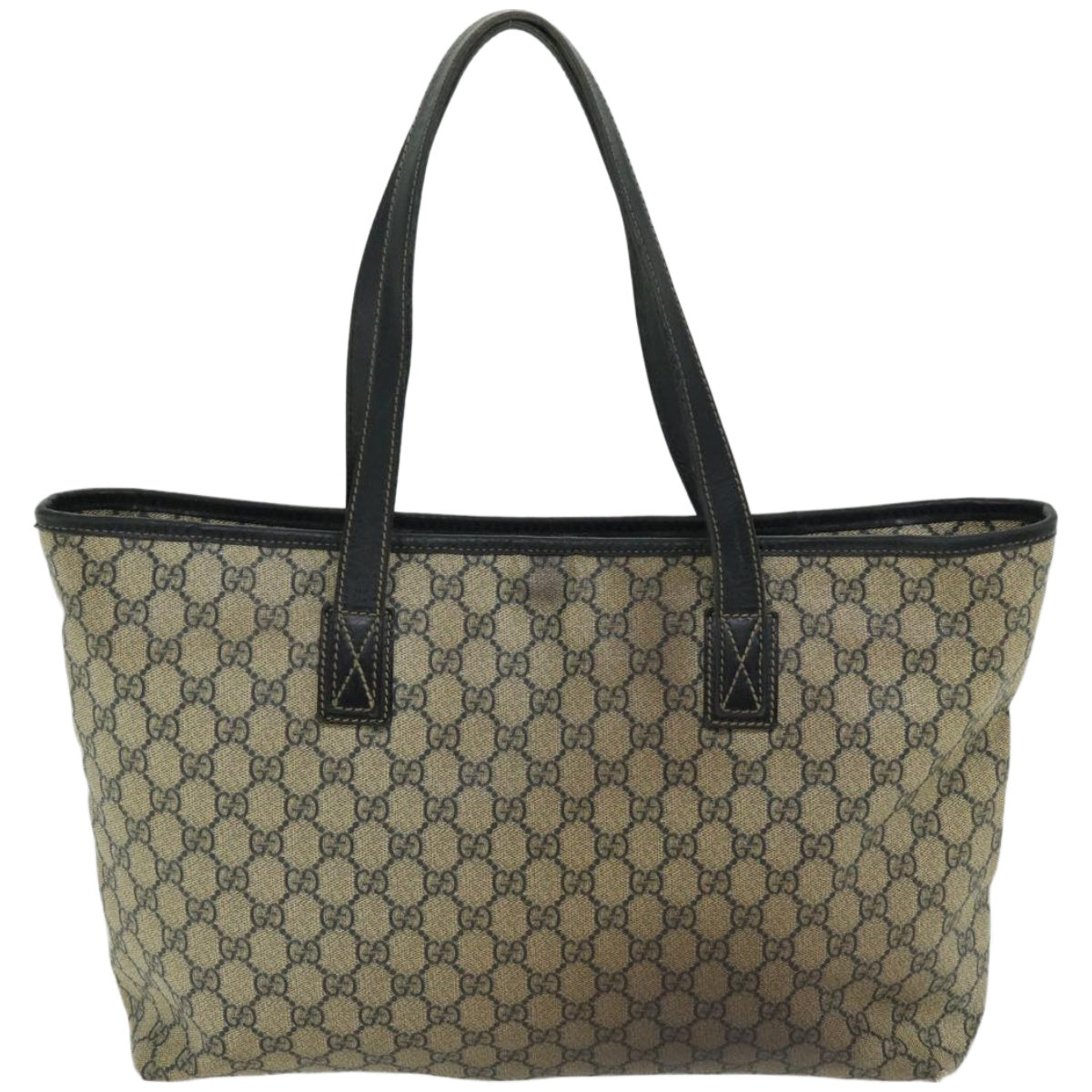 GUCCI GG Supreme Tote Bag PVC Beige 211137 Auth 66934