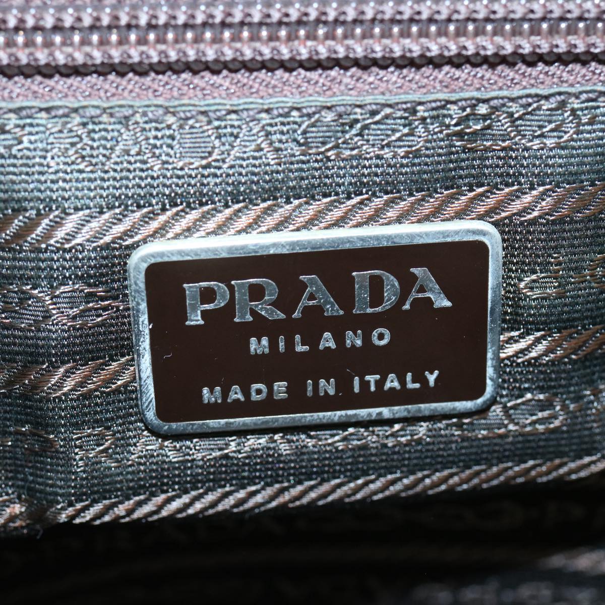 PRADA Tote Bag Nylon Khaki Auth 66936