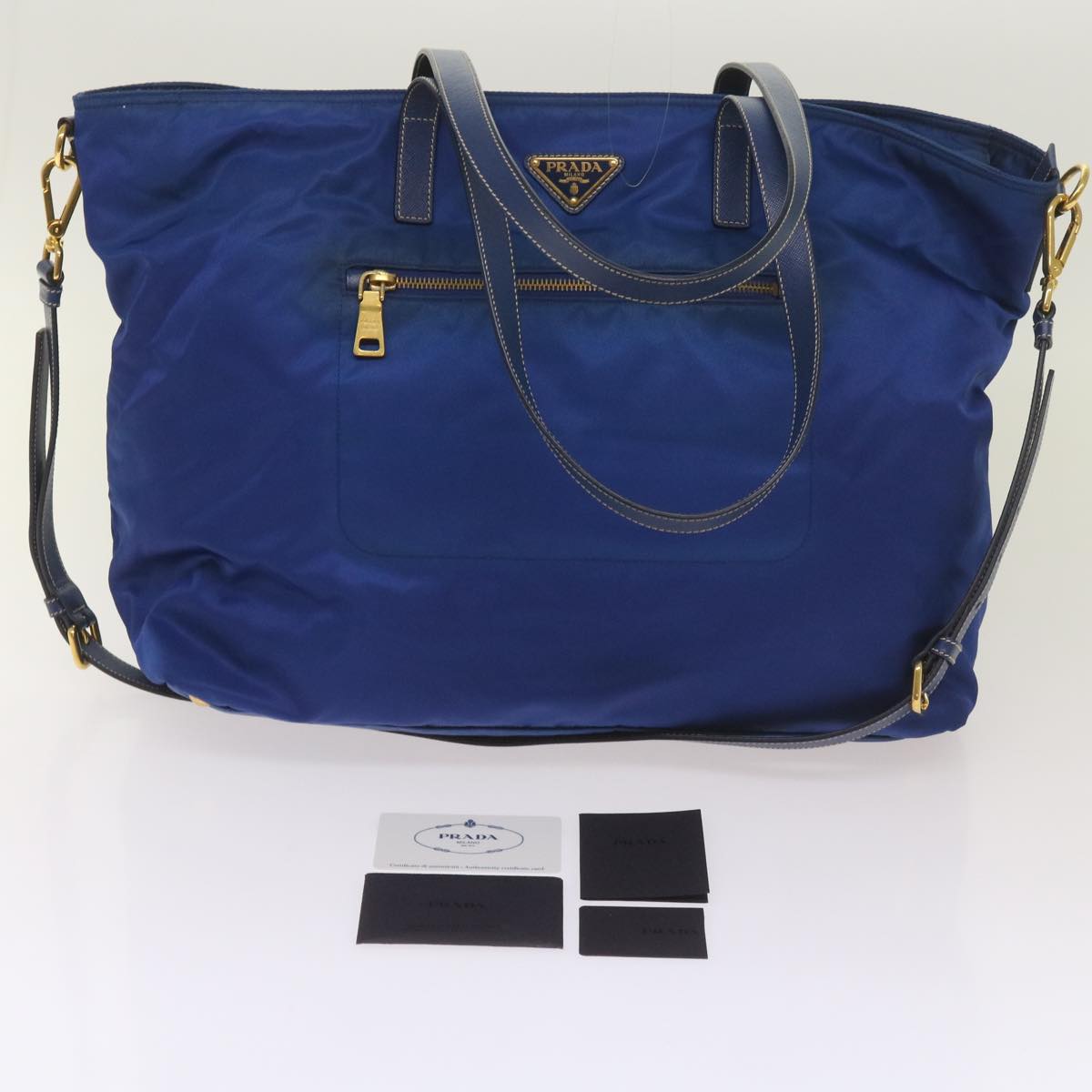 PRADA Tote Bag Nylon 2way Blue Auth 66940