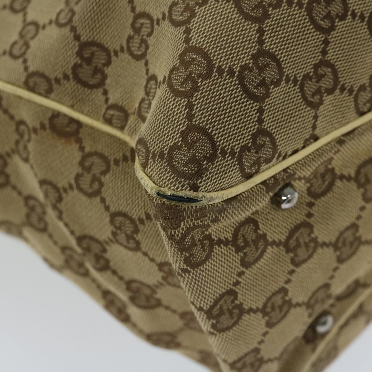 GUCCI GG Canvas Tote Bag Beige 113017 Auth 66971