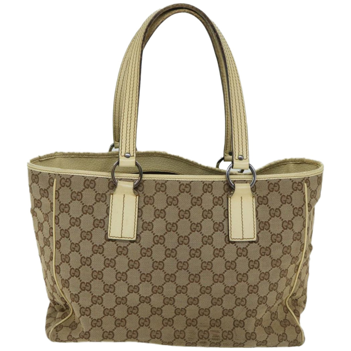 GUCCI GG Canvas Tote Bag Beige 113017 Auth 66971