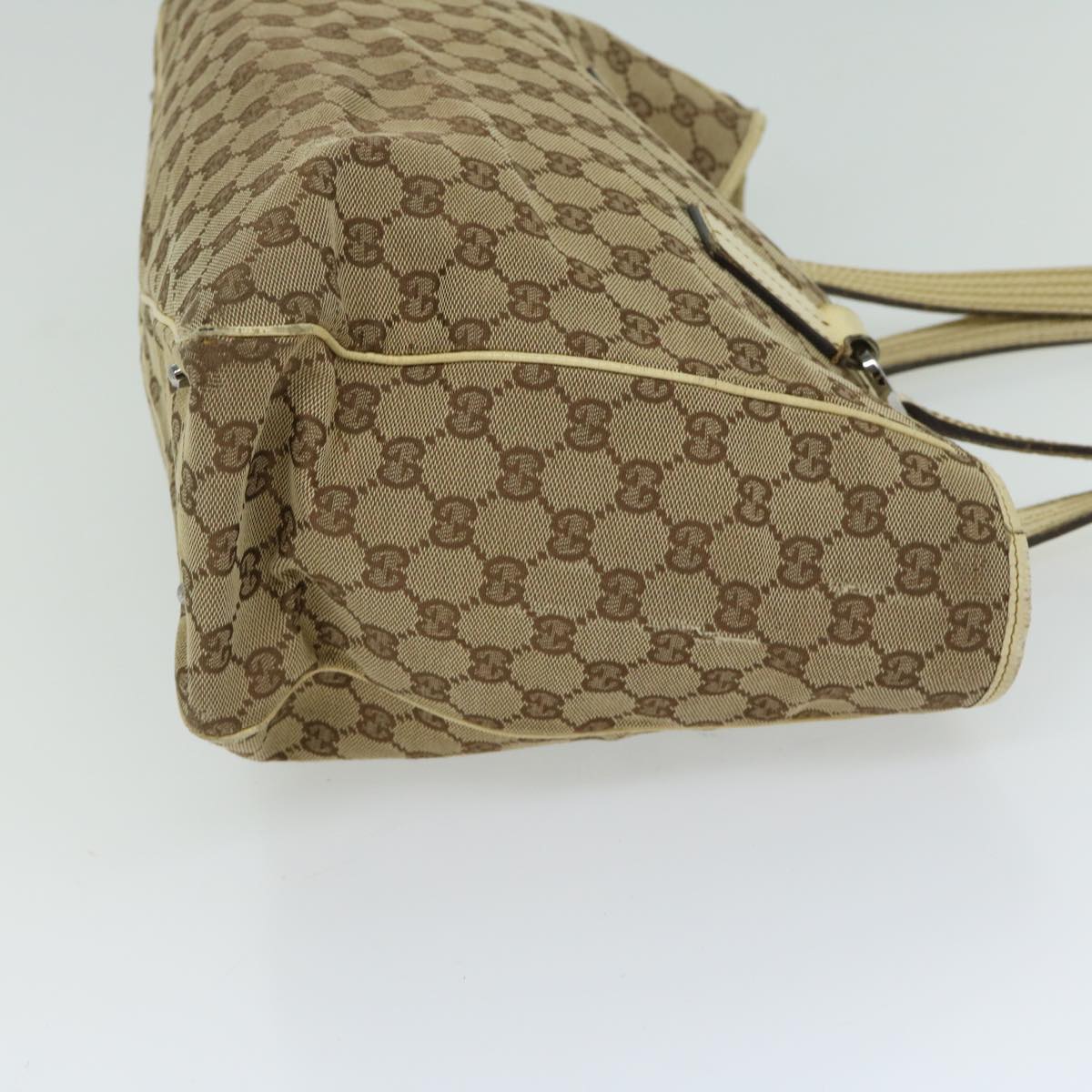 GUCCI GG Canvas Tote Bag Beige 113017 Auth 66971