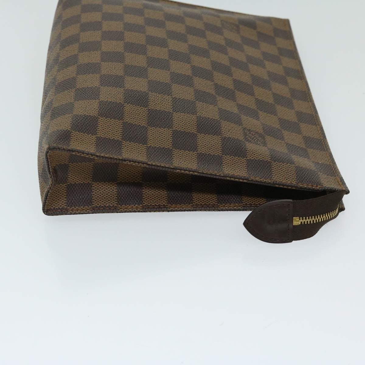 LOUIS VUITTON Damier Ebene Poche Toilette 26 Pouch N47543 LV Auth 66979