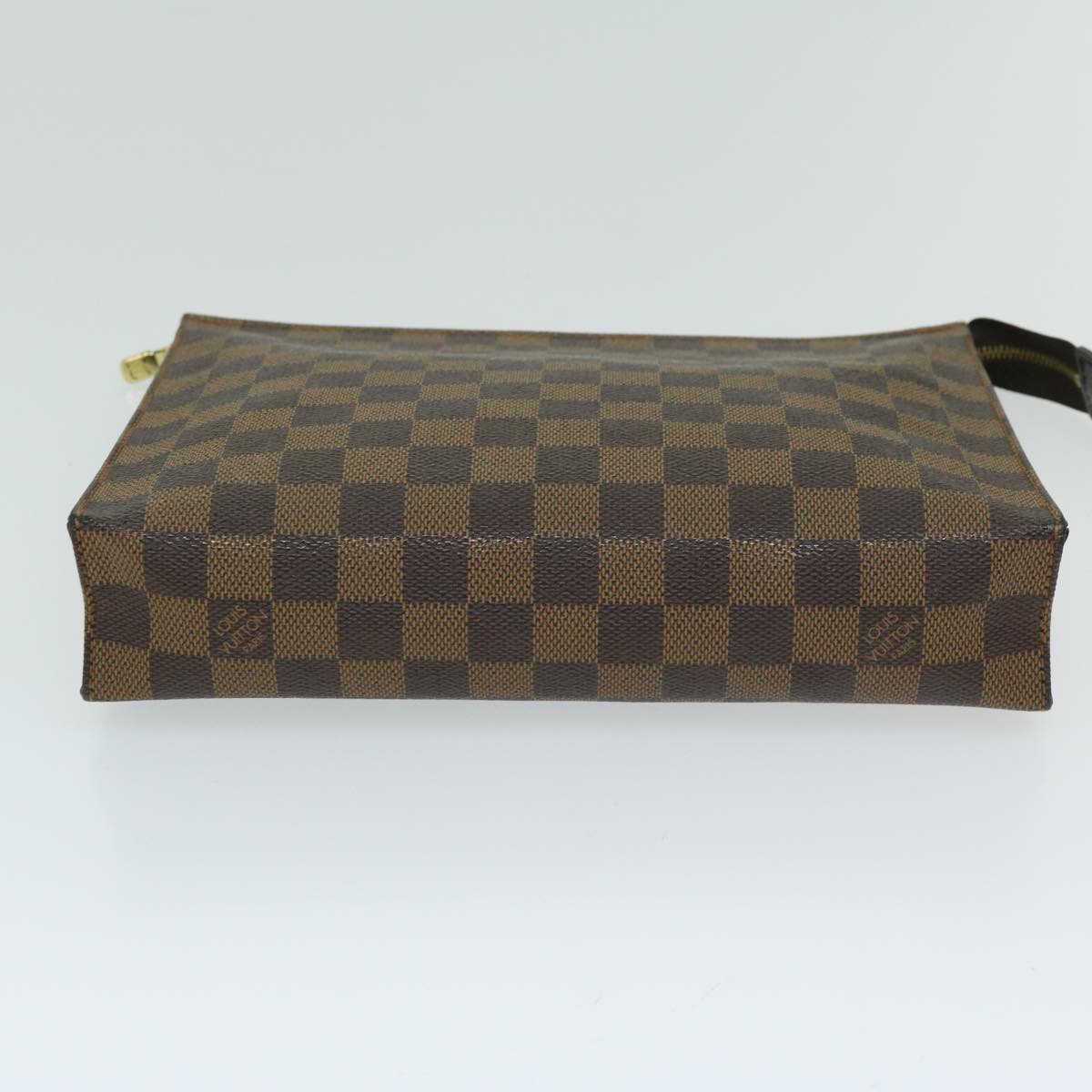 LOUIS VUITTON Damier Ebene Poche Toilette 26 Pouch N47543 LV Auth 66979