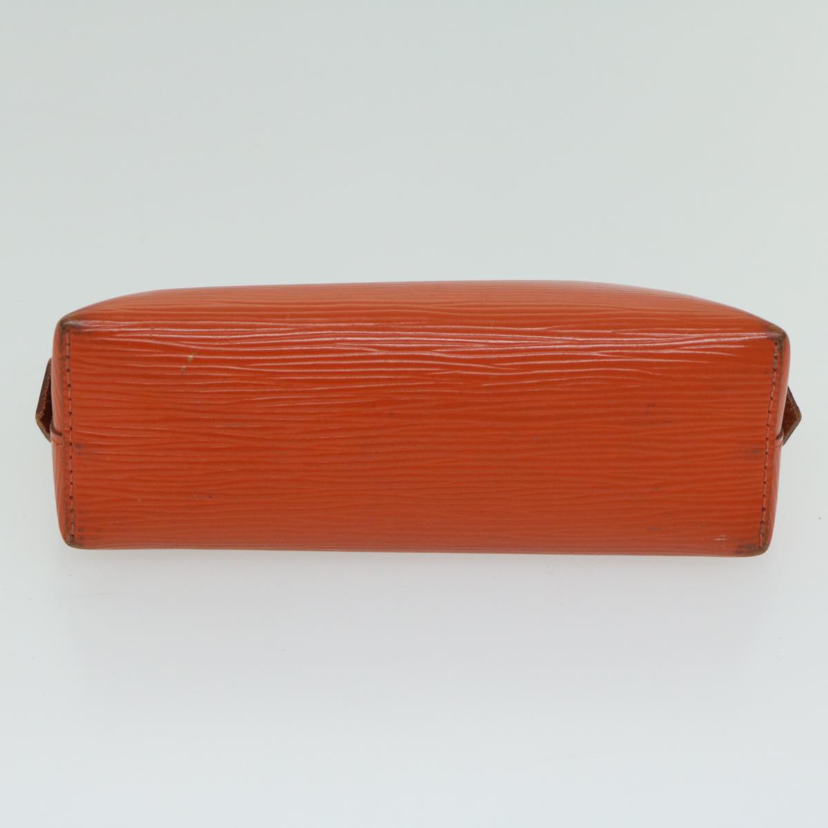 LOUIS VUITTON Epi Pochette Cosmetic Pouch Orange Pimon M40642 LV Auth 66990