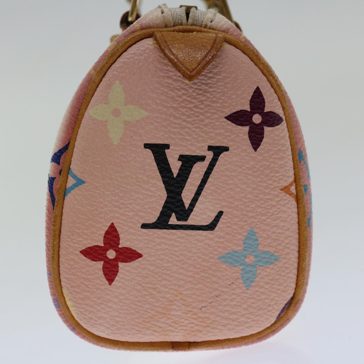 LOUIS VUITTON Monogram Multicolor Mini Speedy Hand Bag White M92645 Auth 66991