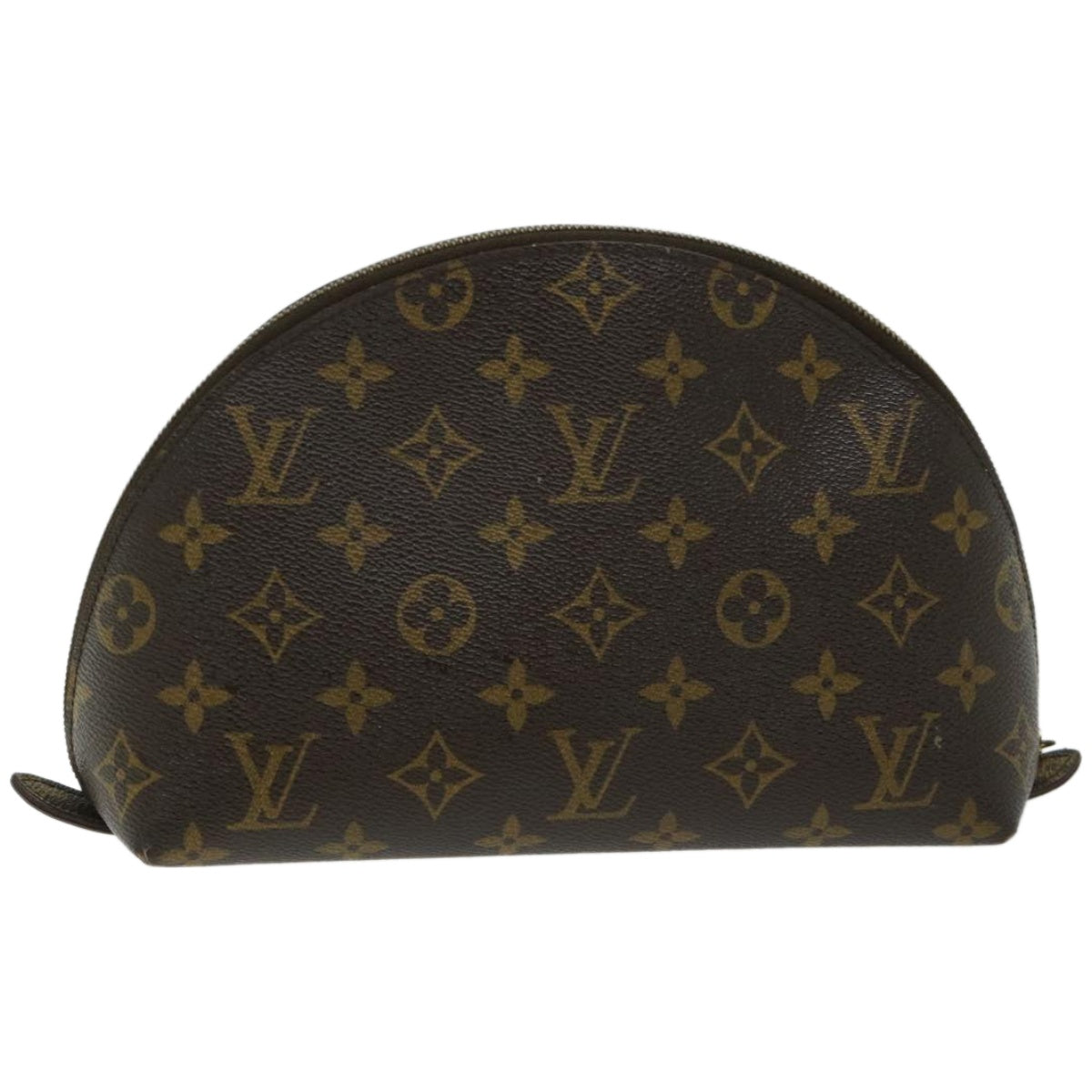 LOUIS VUITTON Monogram Trousse Demi Ronde Cosmetic Pouch M47520 LV Auth 66996