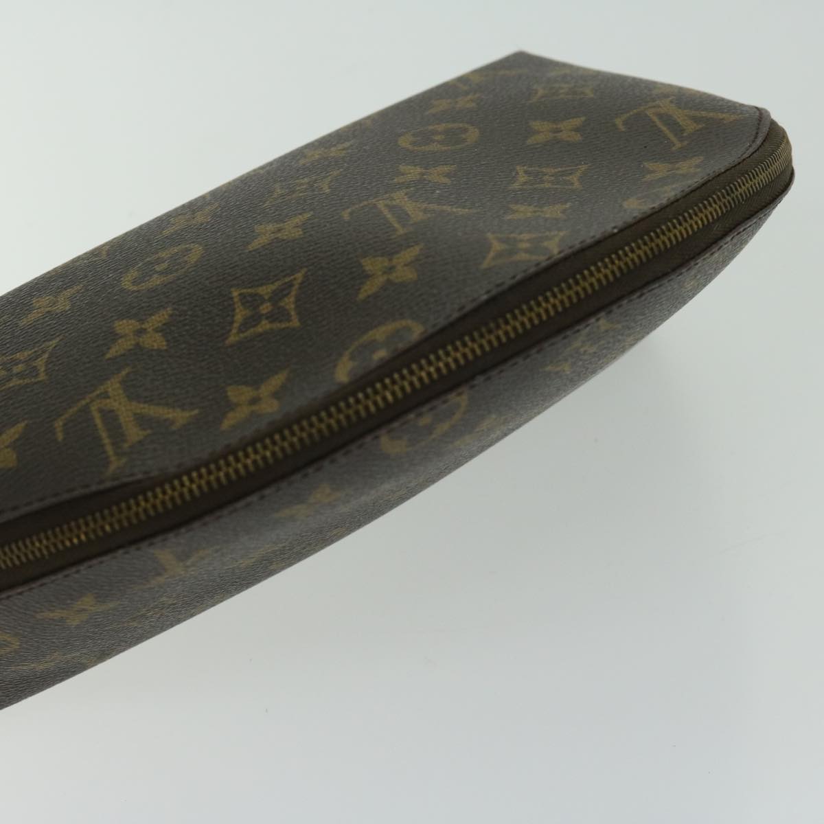 LOUIS VUITTON Monogram Trousse Demi Ronde Cosmetic Pouch M47520 LV Auth 66996