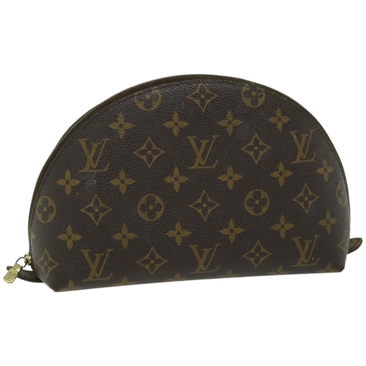 LOUIS VUITTON Monogram Trousse Demi Ronde Cosmetic Pouch M47520 LV Auth 66997