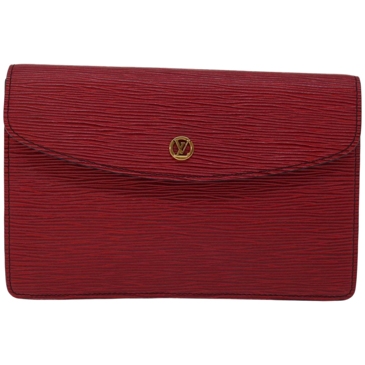 LOUIS VUITTON Epi Montaigne 23 Clutch Bag Red M52667 LV Auth 67006