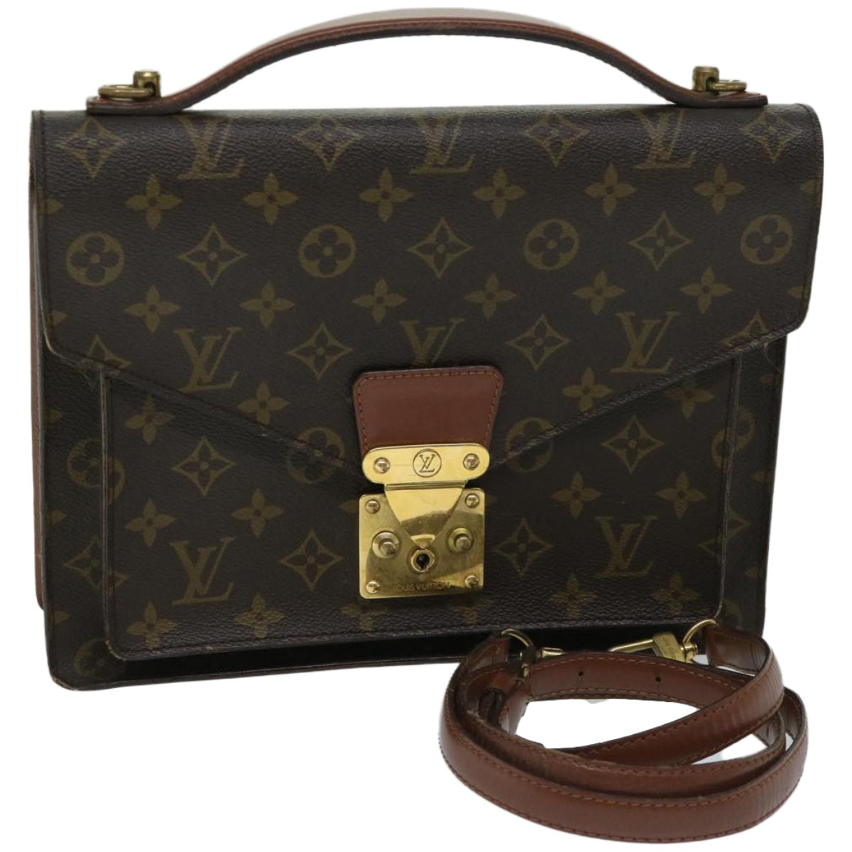 LOUIS VUITTON Monogram Monceau 28 Hand Bag 2way M51185 LV Auth 67012