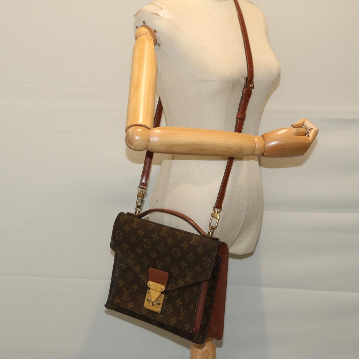 LOUIS VUITTON Monogram Monceau 28 Hand Bag 2way M51185 LV Auth 67012