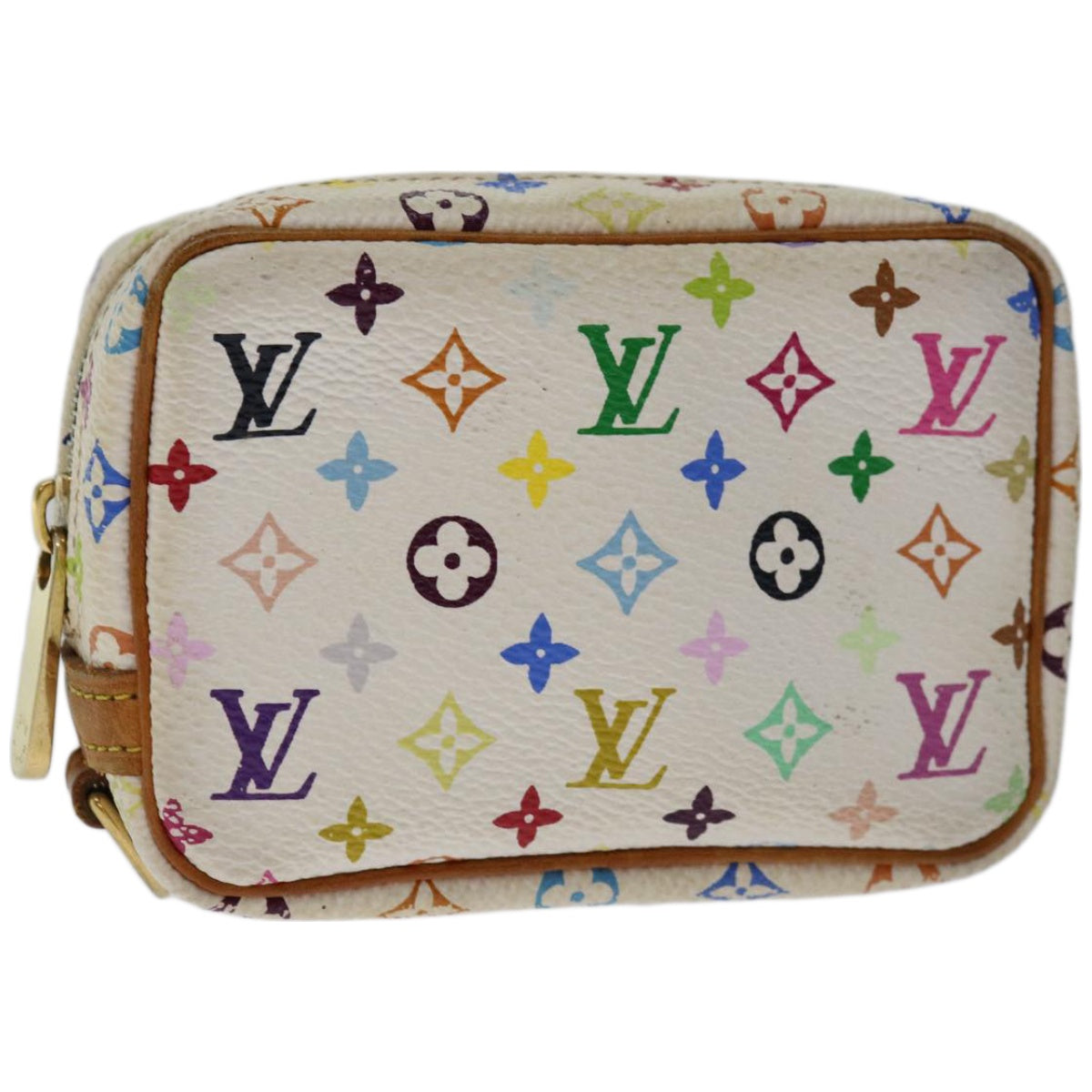 LOUIS VUITTON Monogram Multicolor Trousse Wapity Pouch White M58033 Auth 67014