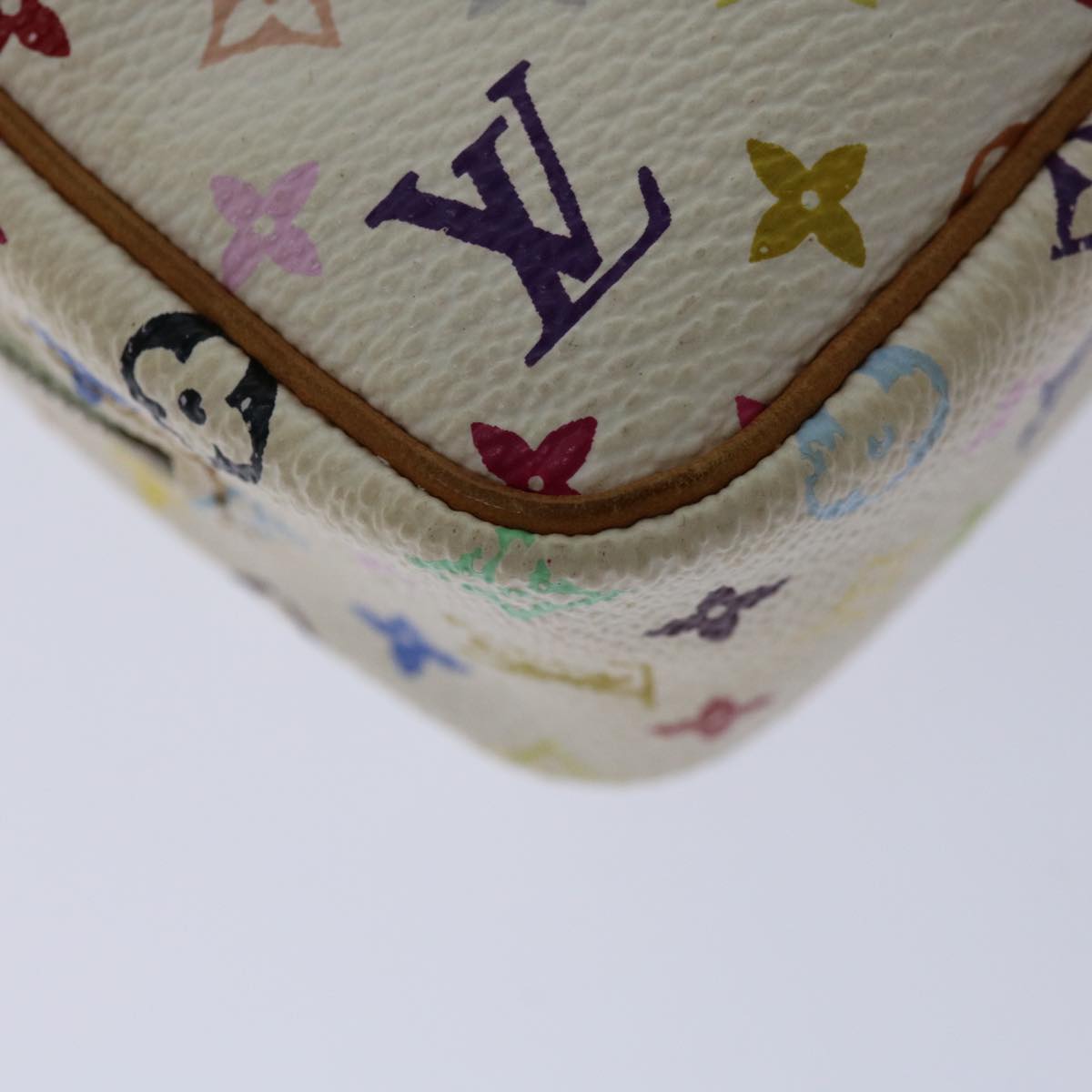 LOUIS VUITTON Monogram Multicolor Trousse Wapity Pouch White M58033 Auth 67014