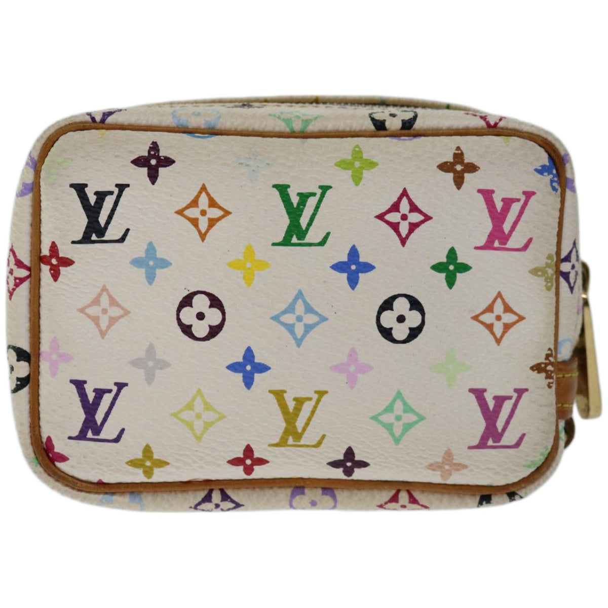 LOUIS VUITTON Monogram Multicolor Trousse Wapity Pouch White M58033 Auth 67014