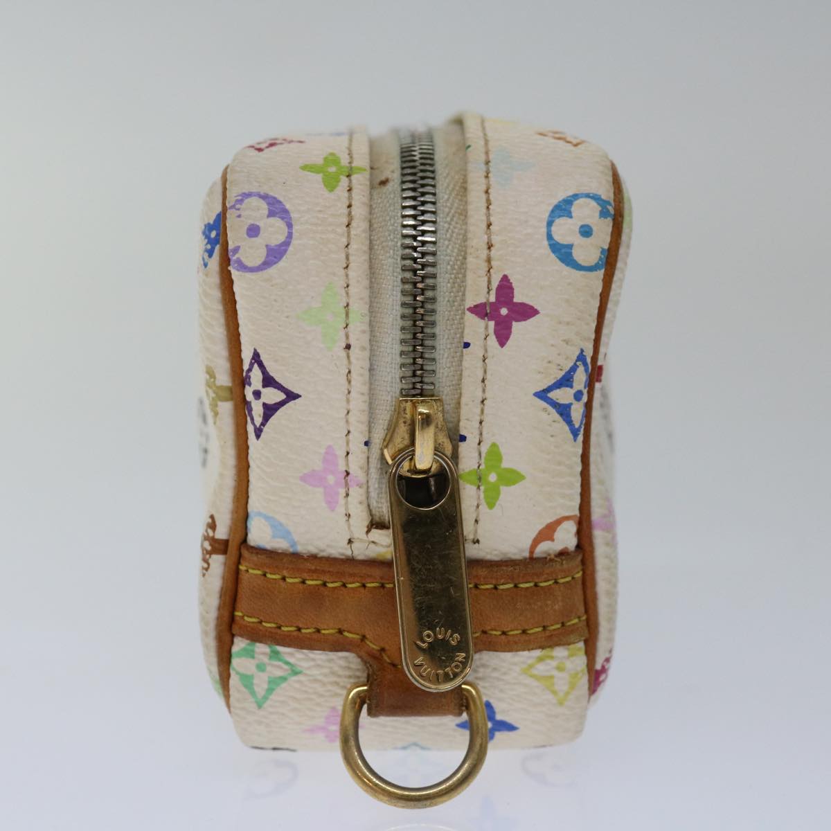 LOUIS VUITTON Monogram Multicolor Trousse Wapity Pouch White M58033 Auth 67014