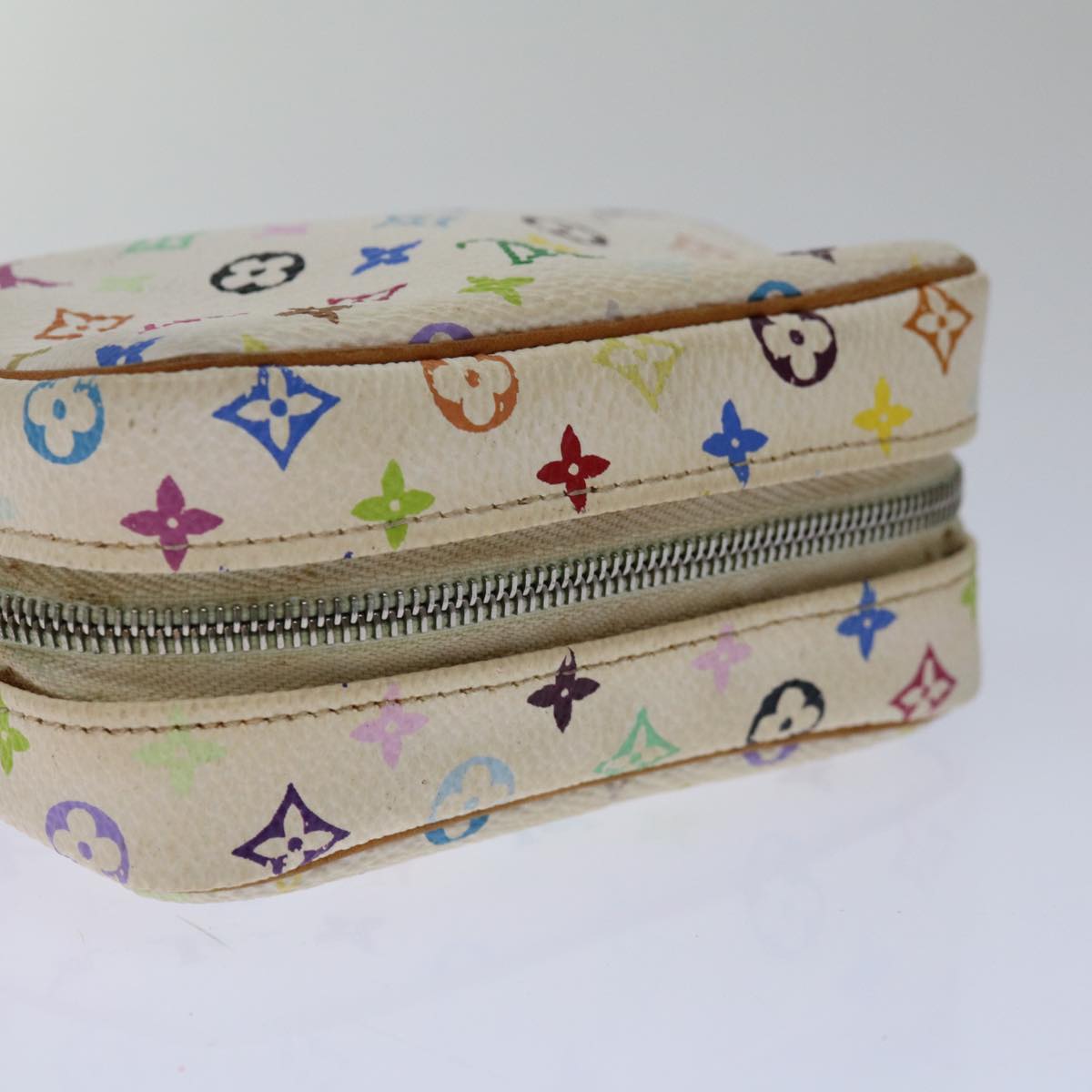 LOUIS VUITTON Monogram Multicolor Trousse Wapity Pouch White M58033 Auth 67014