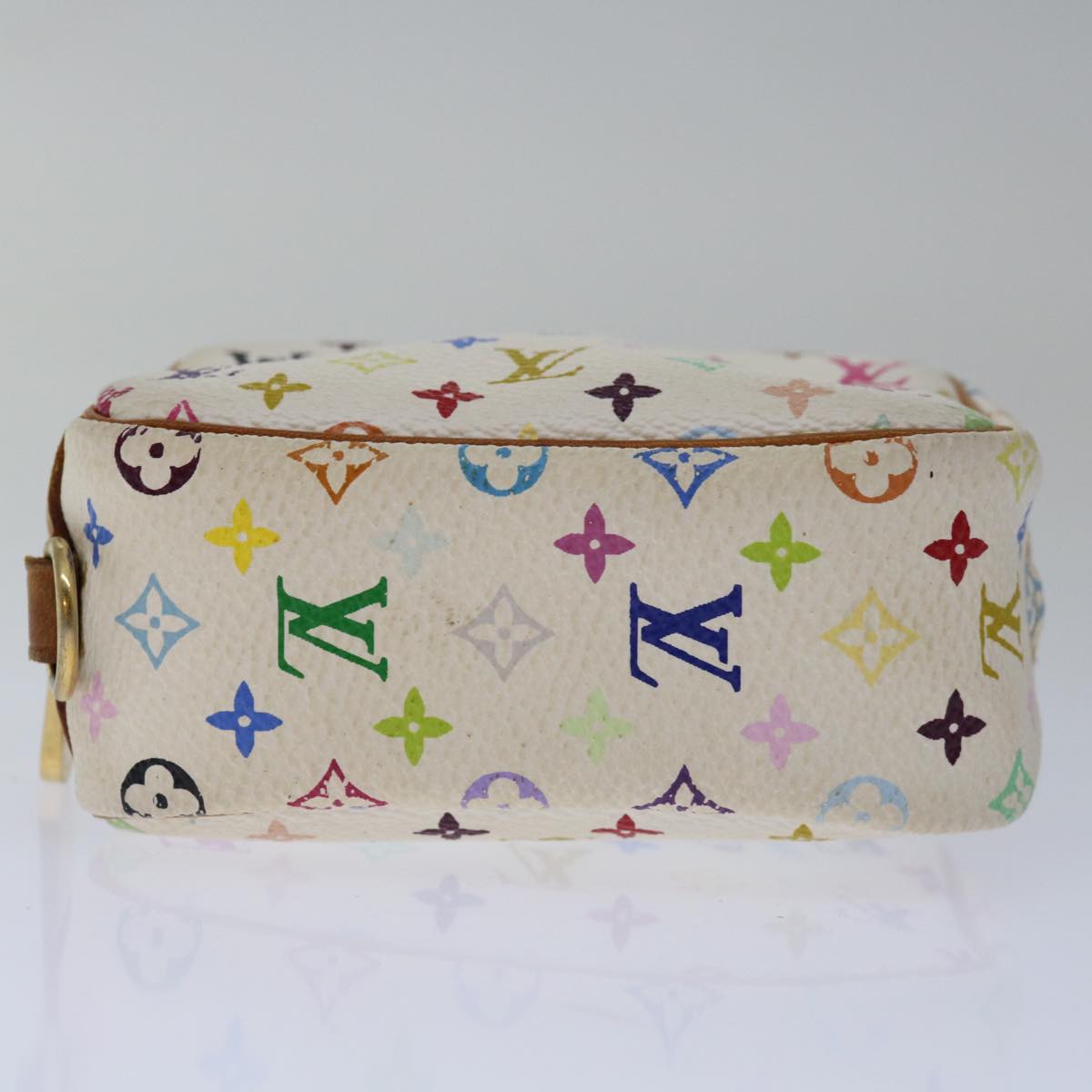 LOUIS VUITTON Monogram Multicolor Trousse Wapity Pouch White M58033 Auth 67014