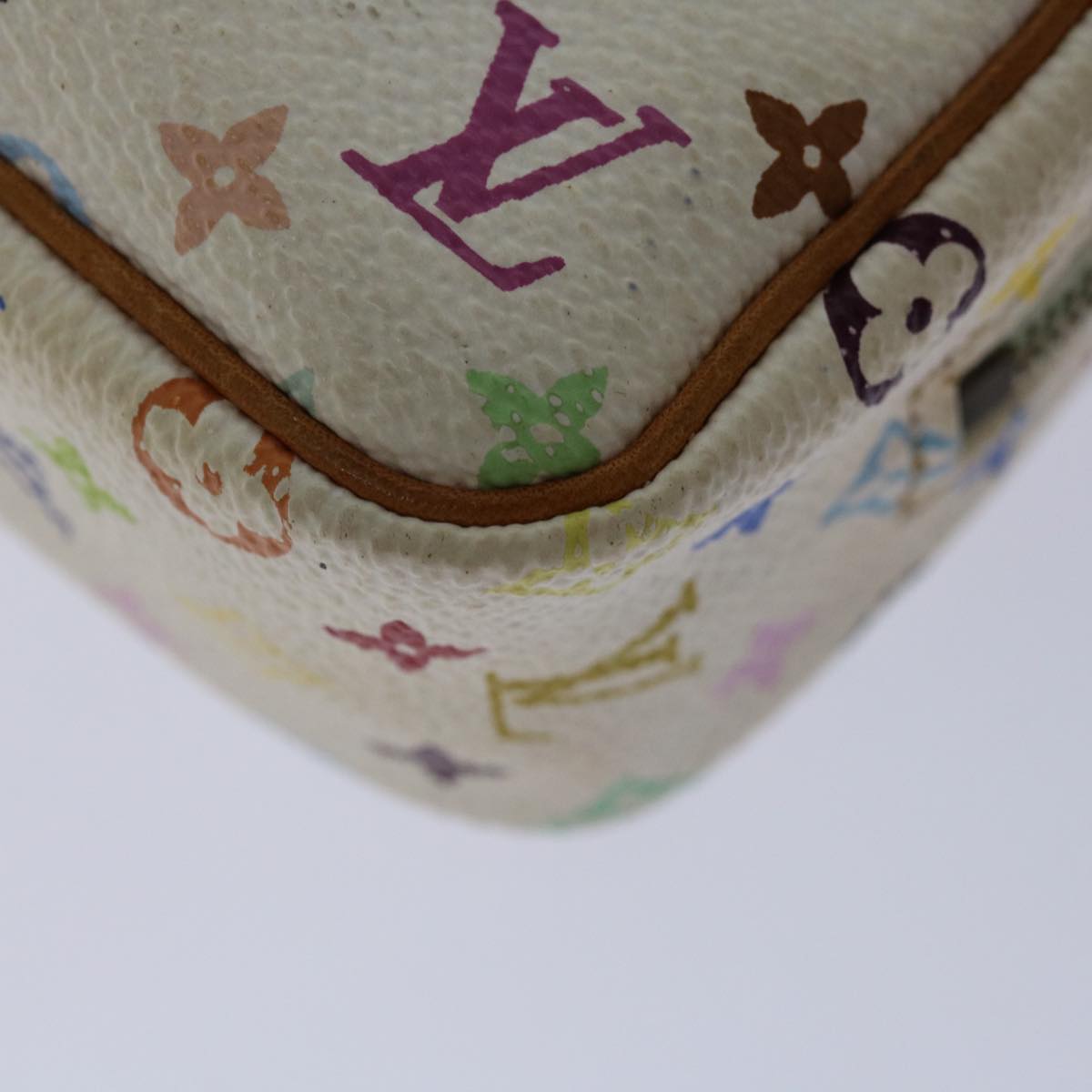 LOUIS VUITTON Monogram Multicolor Trousse Wapity Pouch White M58033 Auth 67014