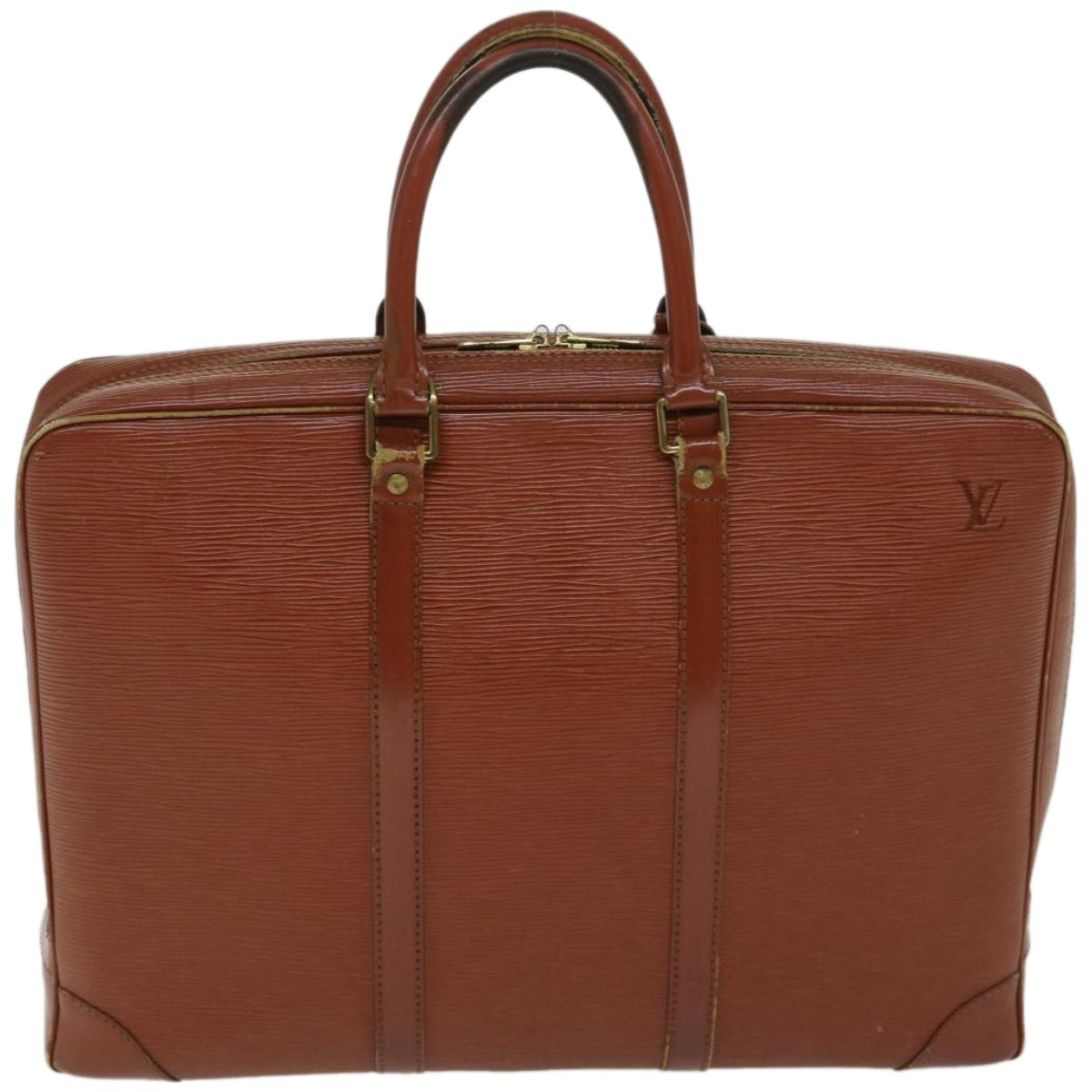 LOUIS VUITTON Epi Porte Documents Voyage Business Bag Brown M54478 Auth 67021