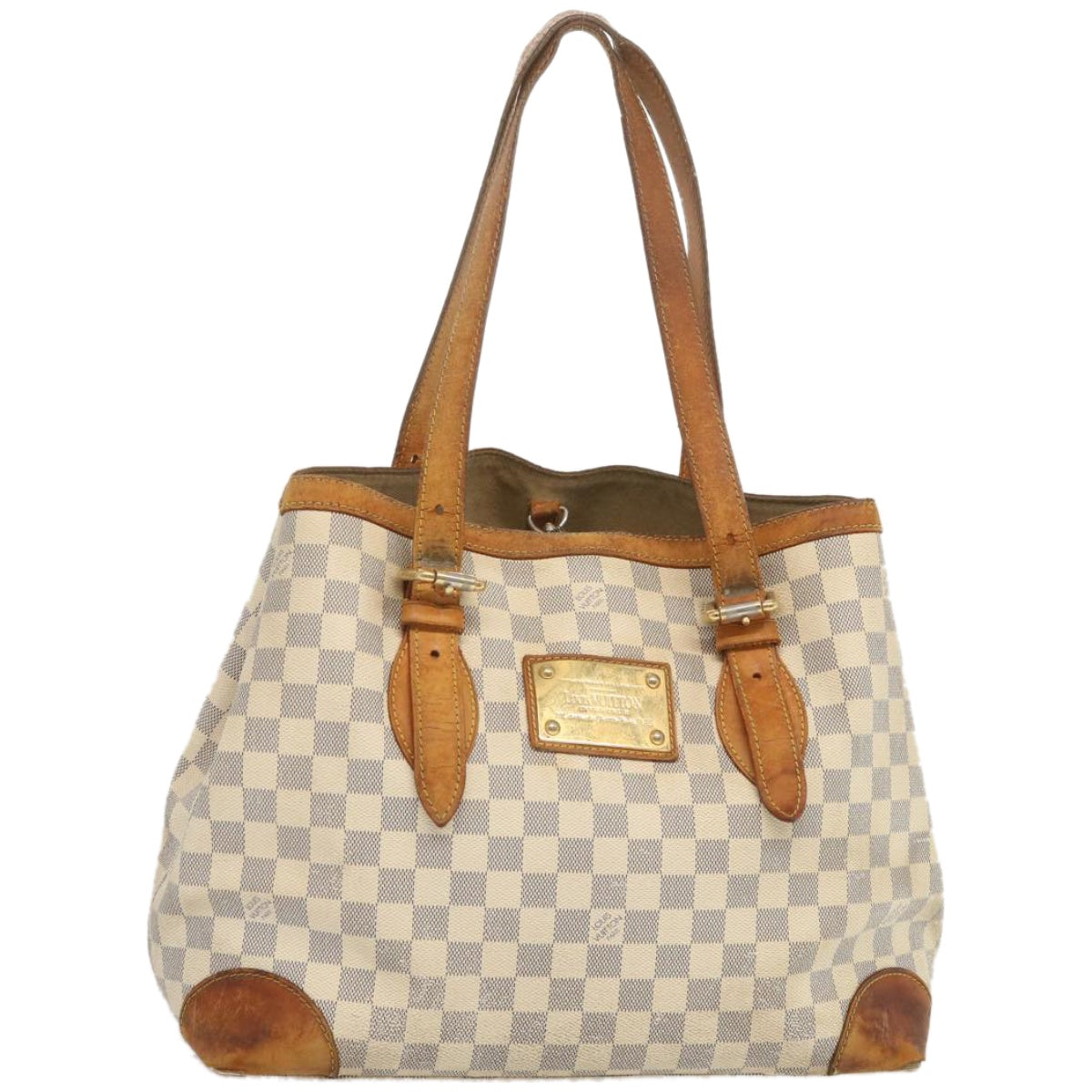 LOUIS VUITTON Damier Azur Hampstead MM Tote Bag N51206 LV Auth 67035