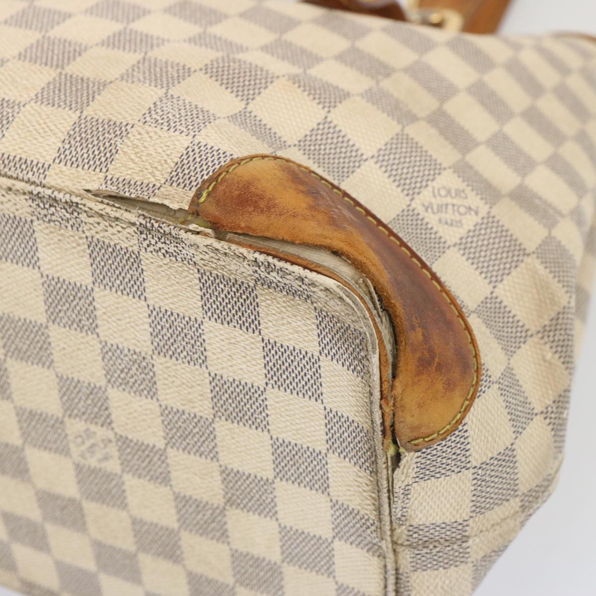 LOUIS VUITTON Damier Azur Hampstead MM Tote Bag N51206 LV Auth 67035