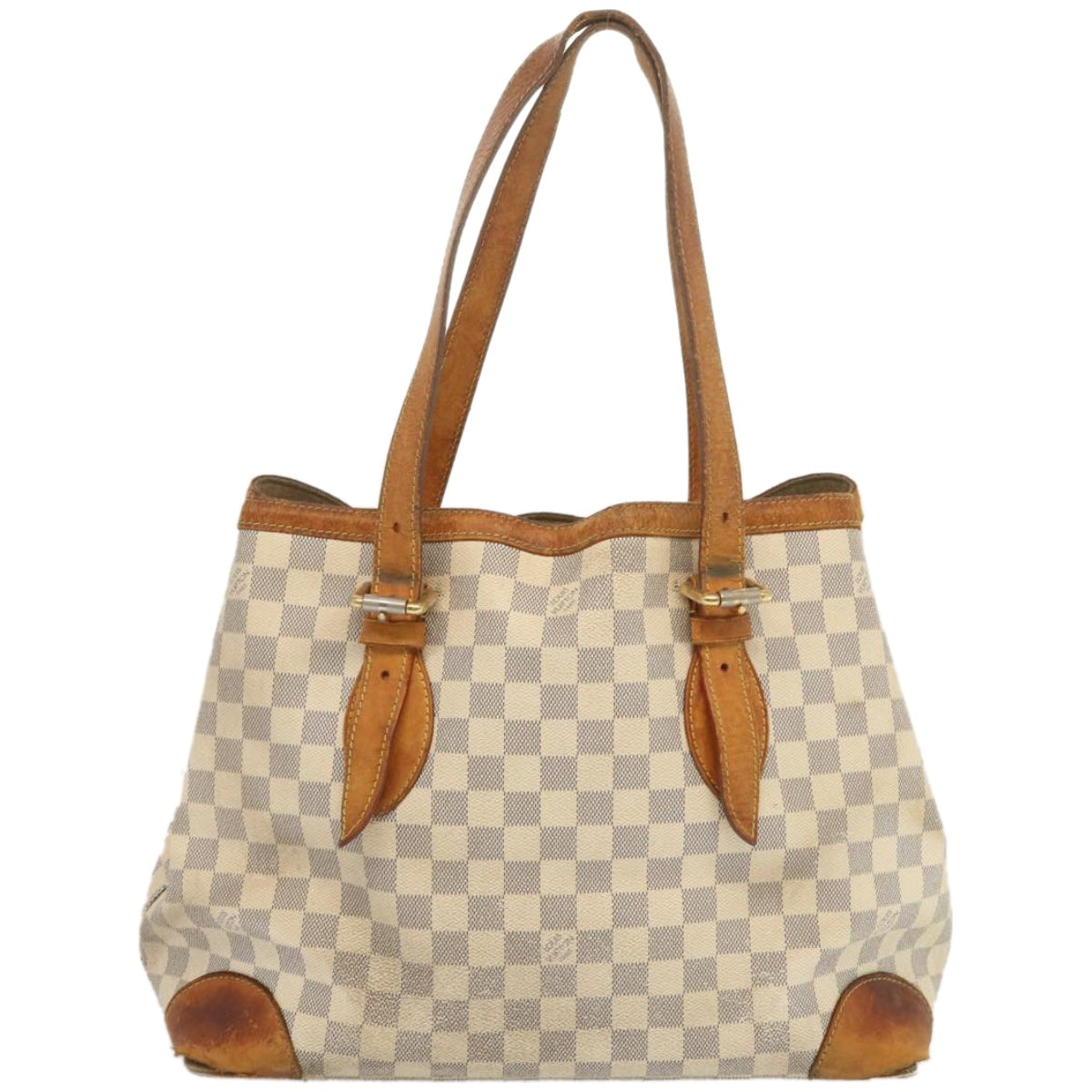 LOUIS VUITTON Damier Azur Hampstead MM Tote Bag N51206 LV Auth 67035