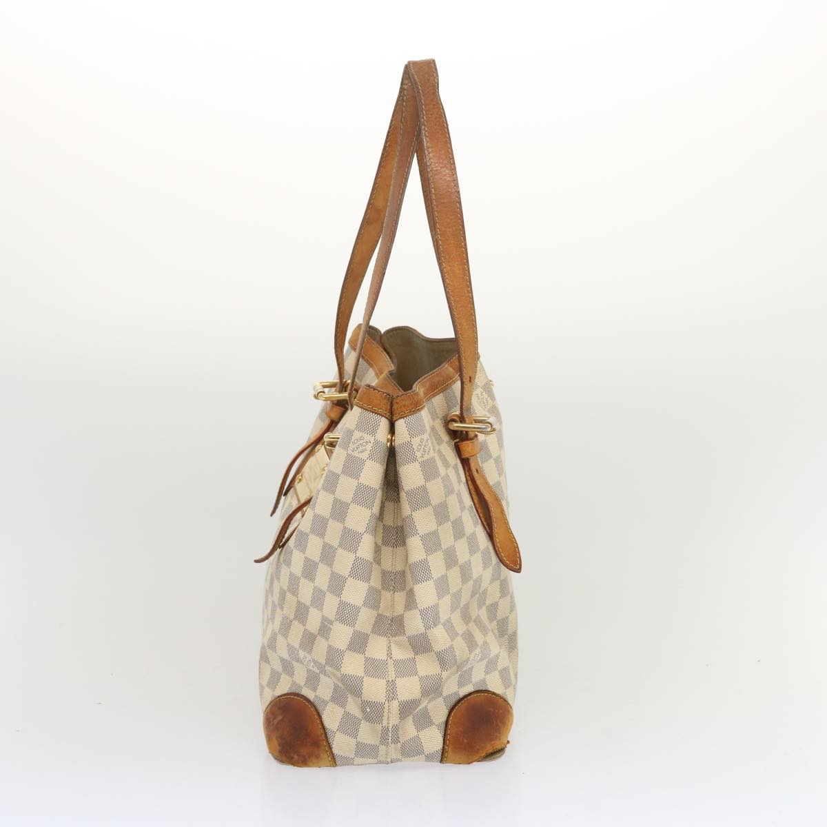 LOUIS VUITTON Damier Azur Hampstead MM Tote Bag N51206 LV Auth 67035