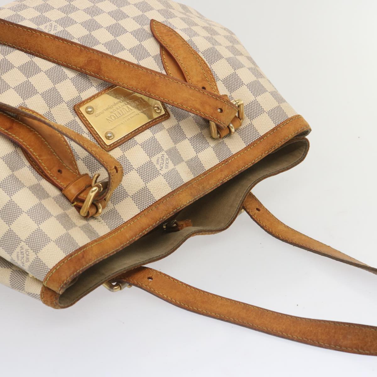 LOUIS VUITTON Damier Azur Hampstead MM Tote Bag N51206 LV Auth 67035