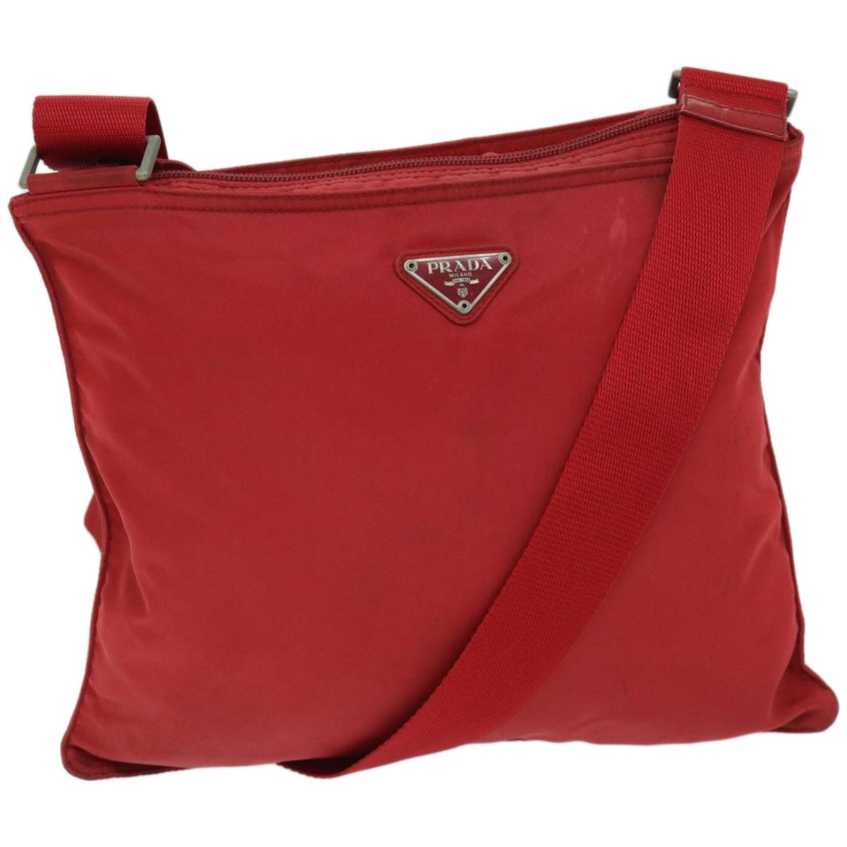 PRADA Shoulder Bag Nylon Red Auth 67048