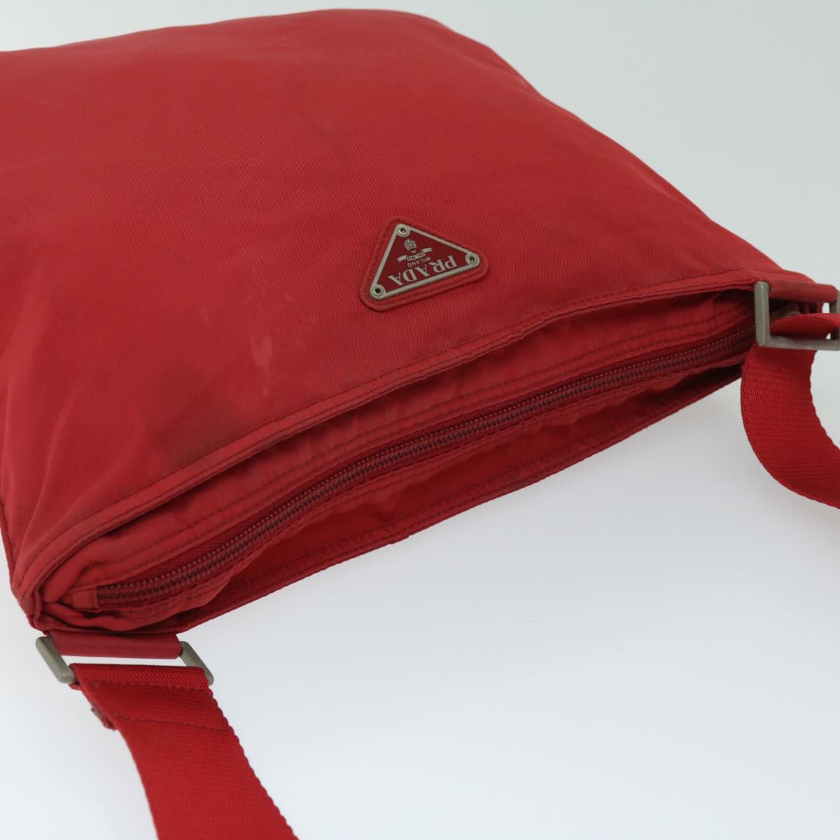 PRADA Shoulder Bag Nylon Red Auth 67048